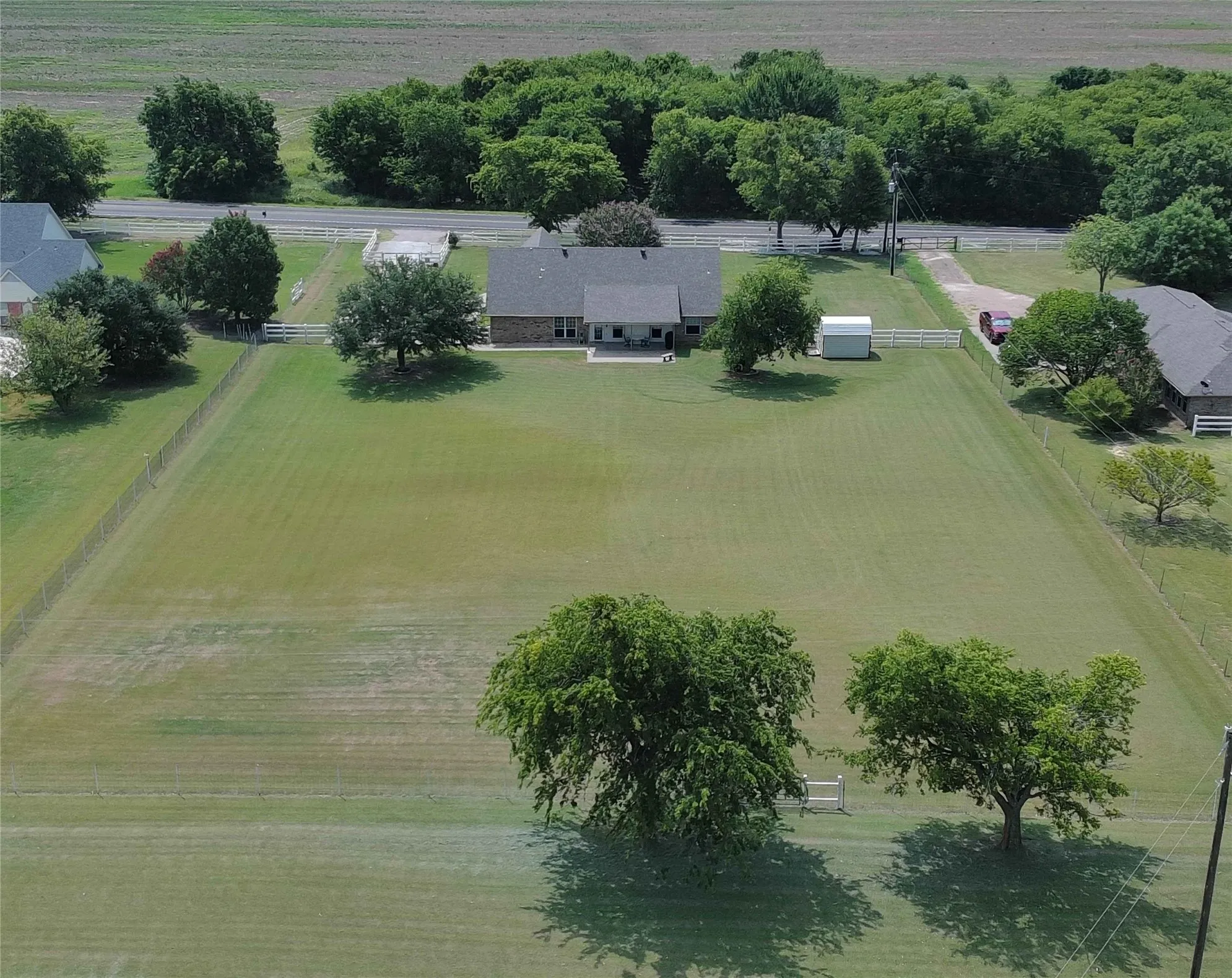 View of the back of home and the 1.5 ac lot