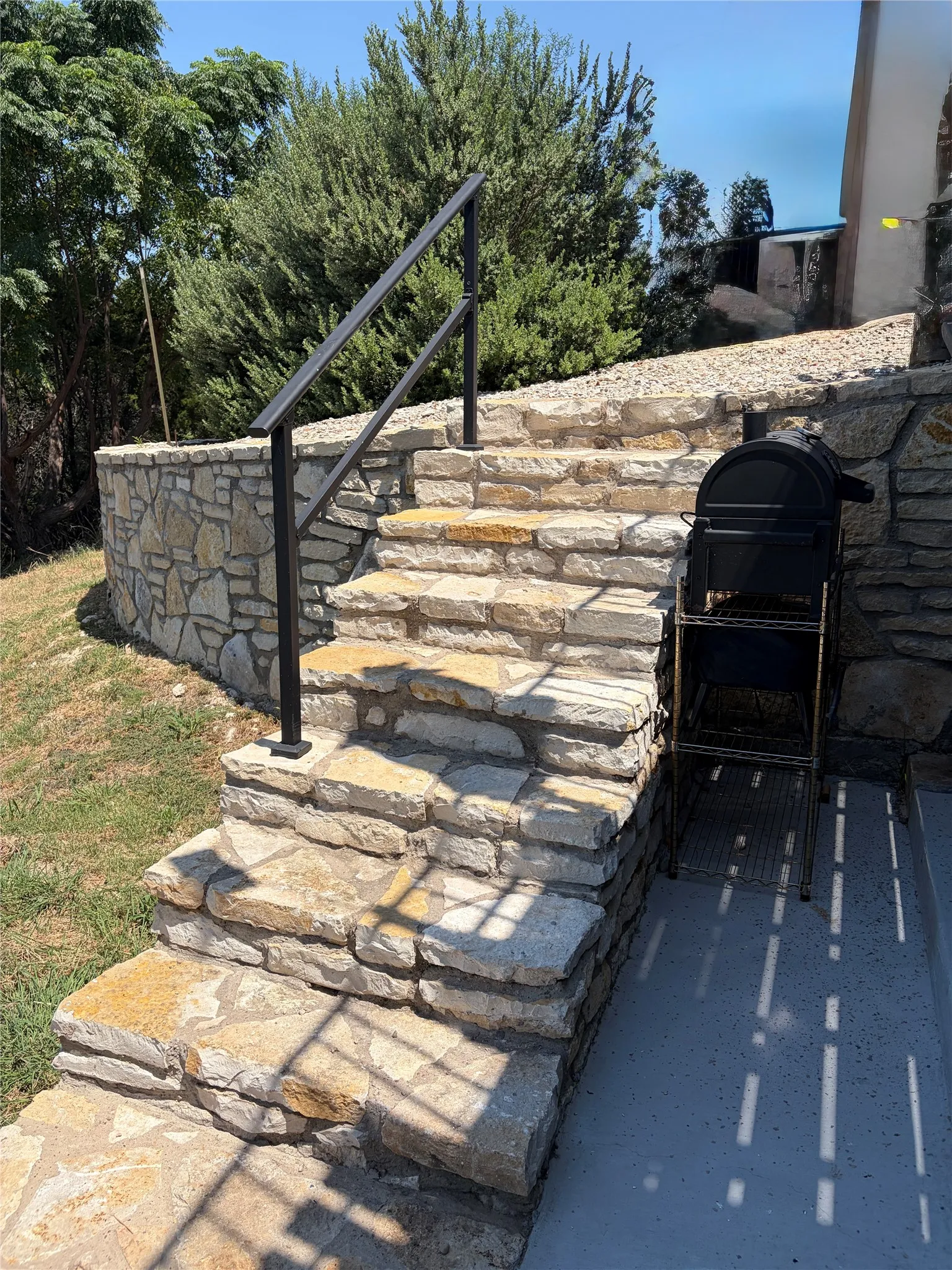 exterior stairs to the balcony/deck
