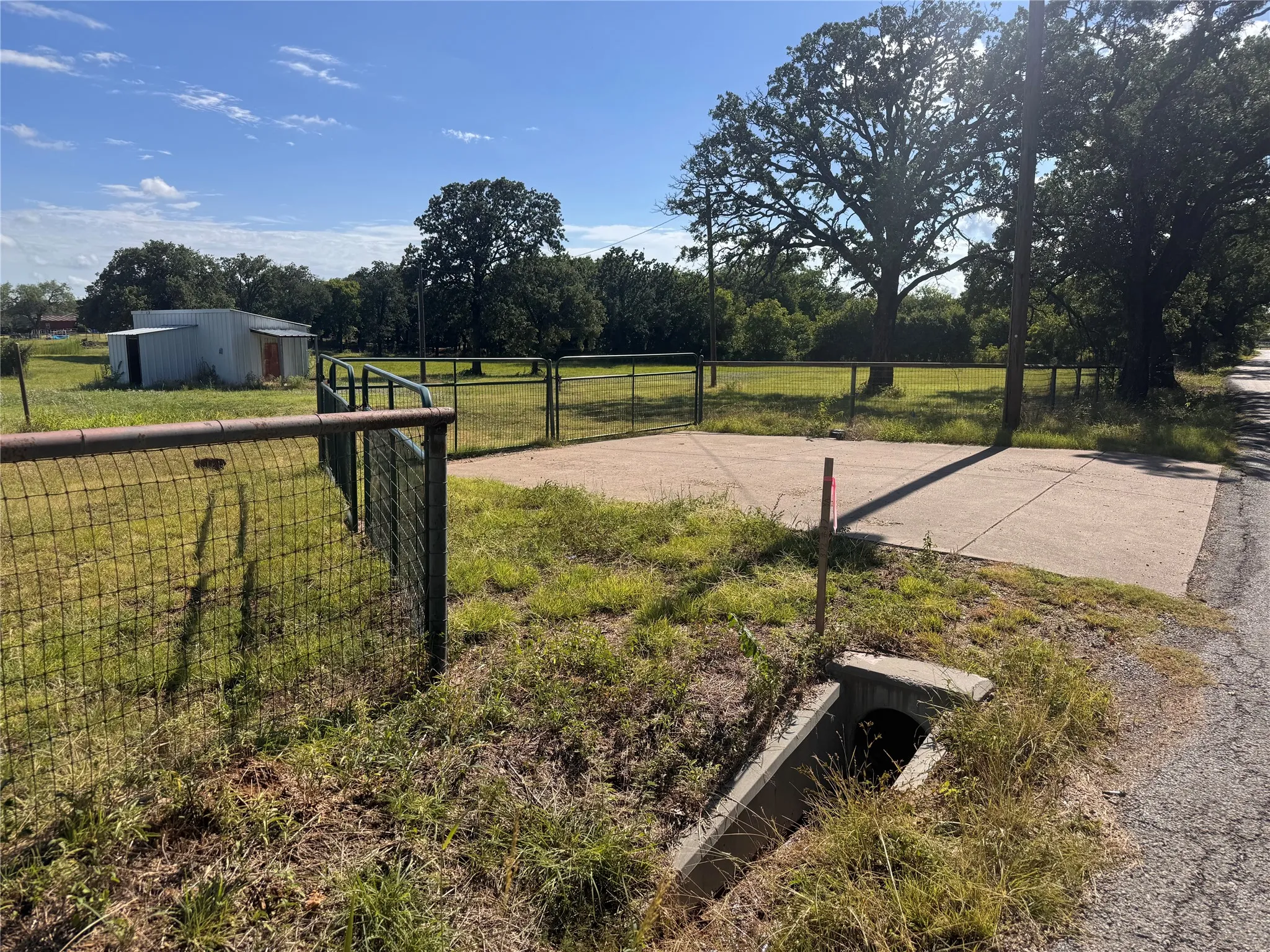 Concrete approach with drainage culverts installed
