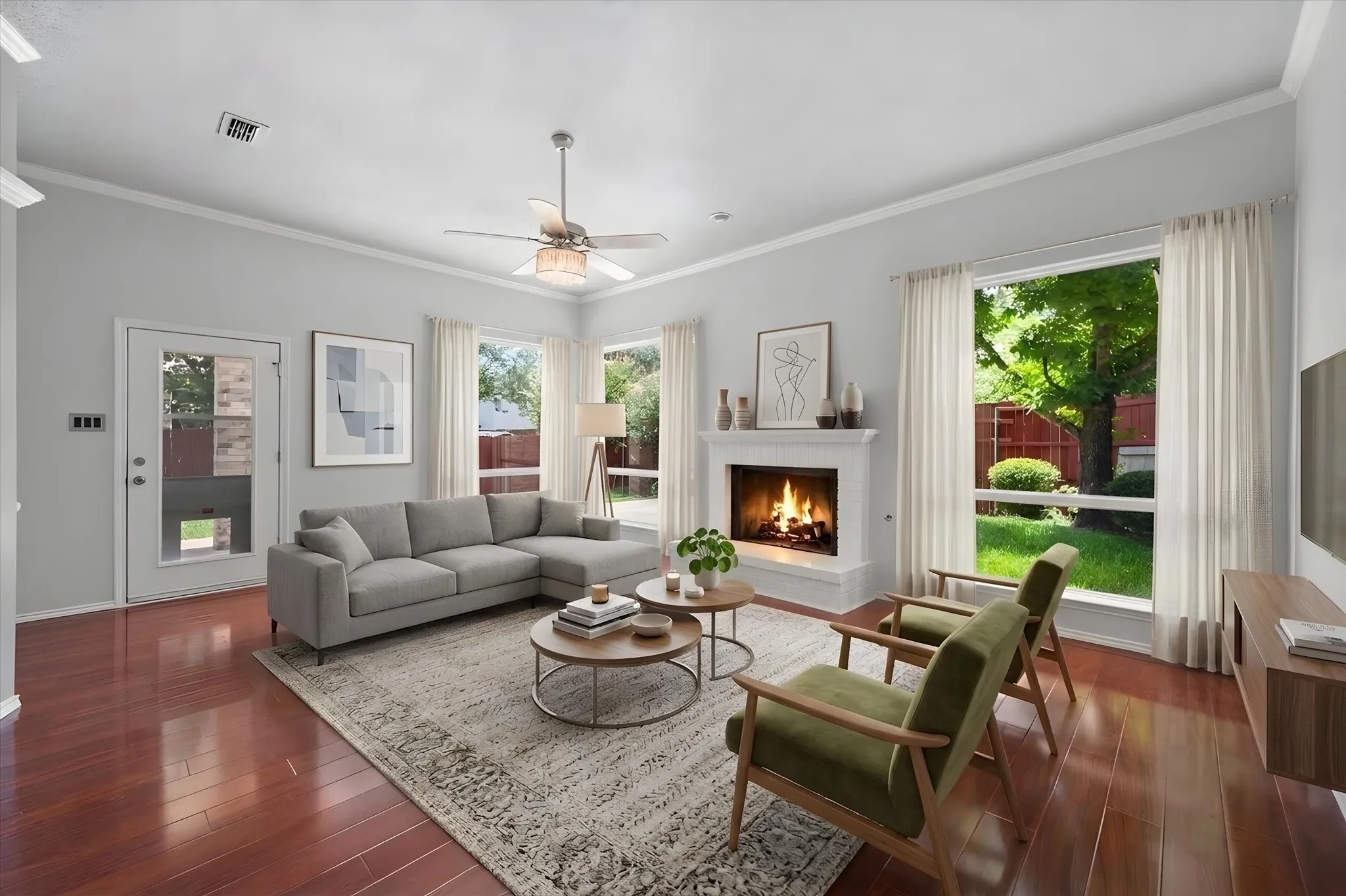 Virtually staged living room