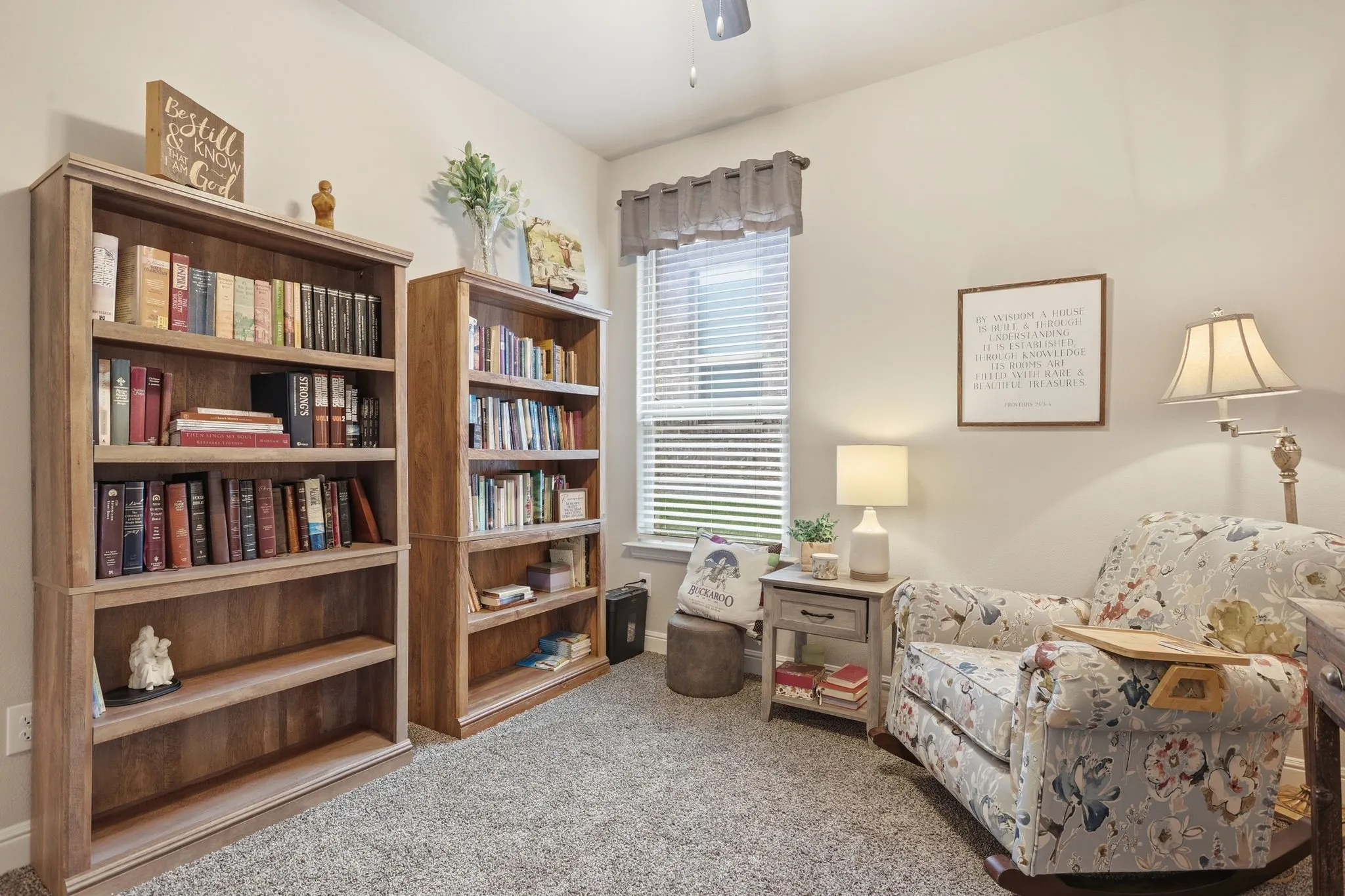 Bedroom used as reading room