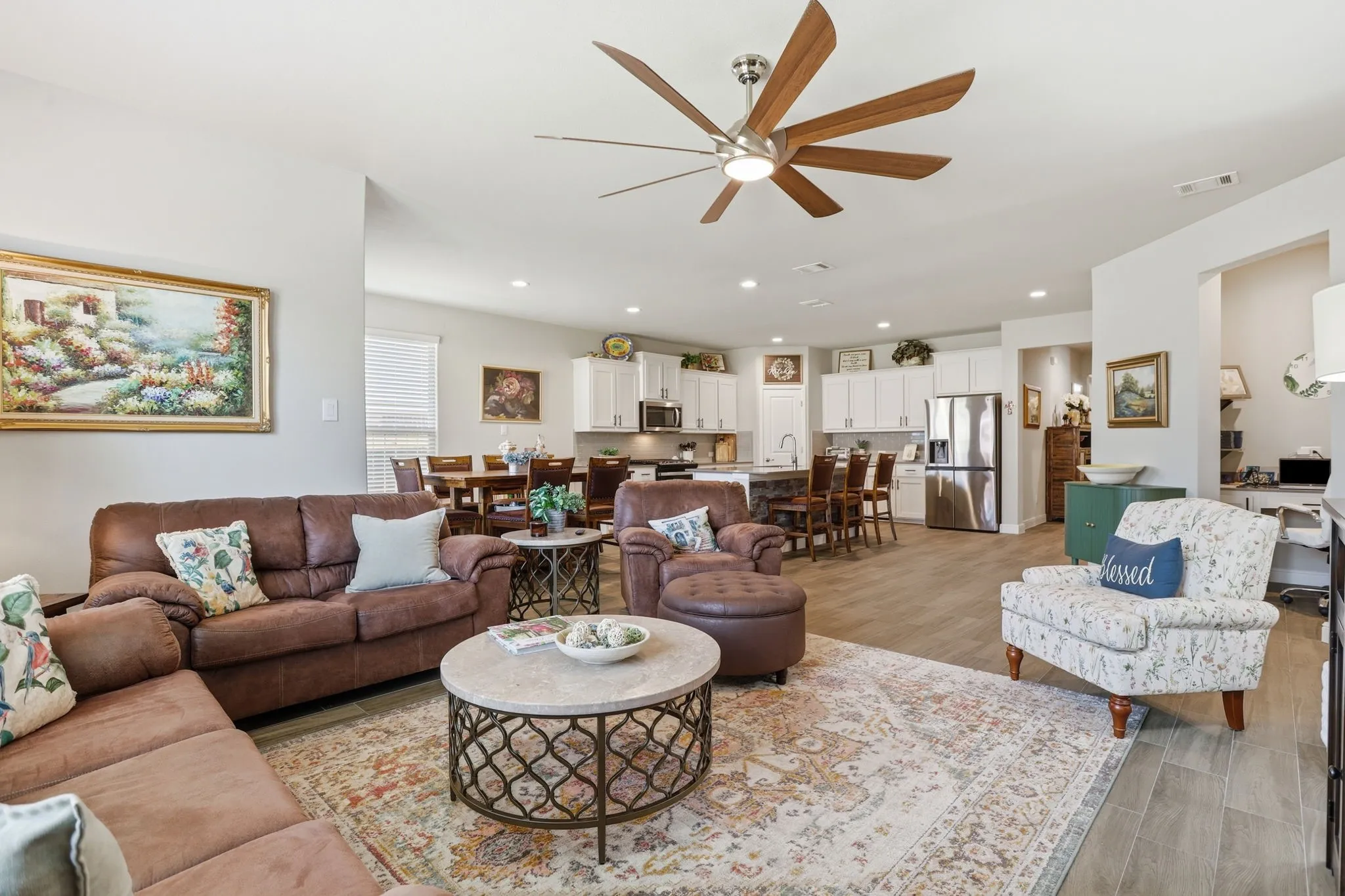Many family activities can happen at once in this home.