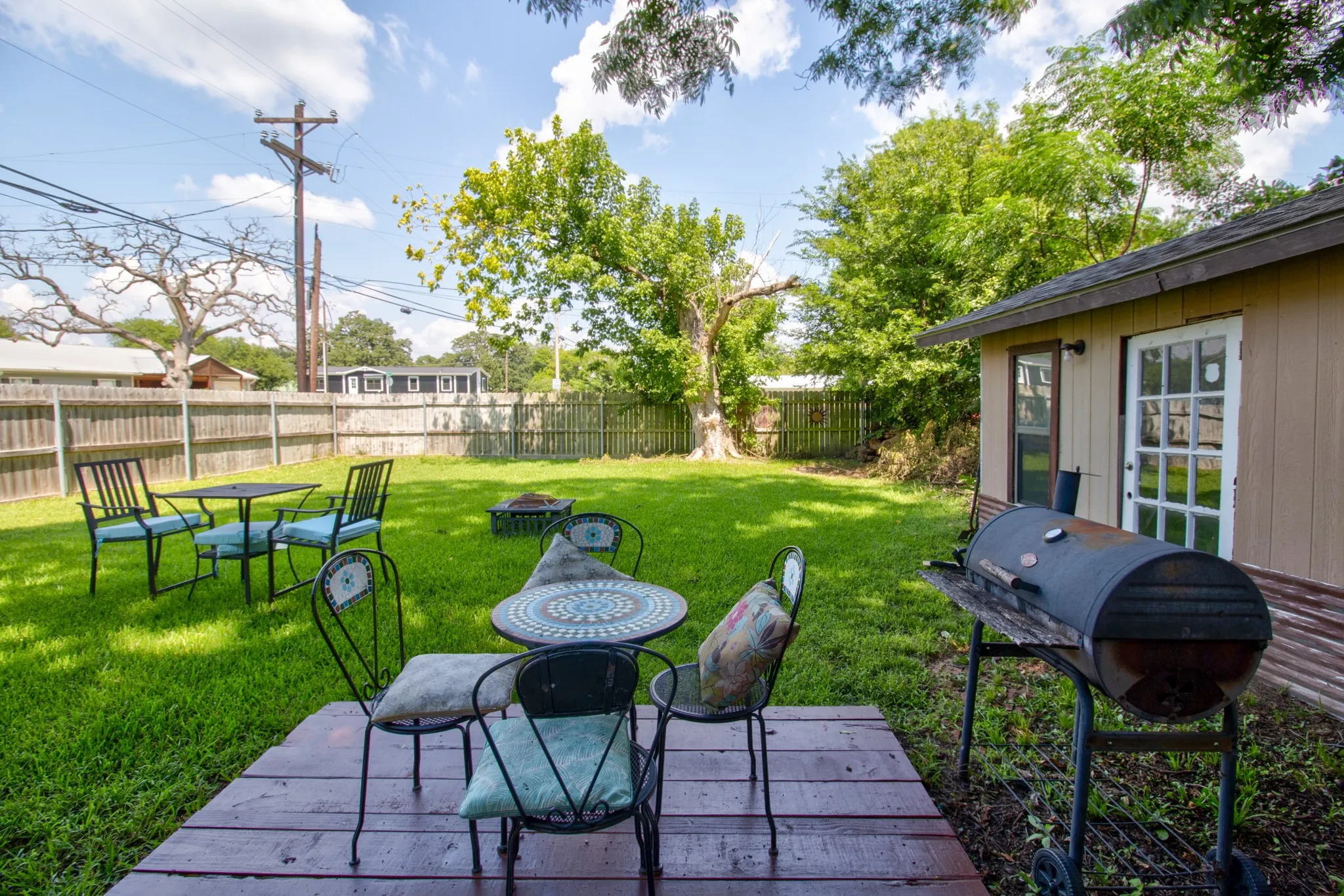 Back Yard view, with beautiful green grass!