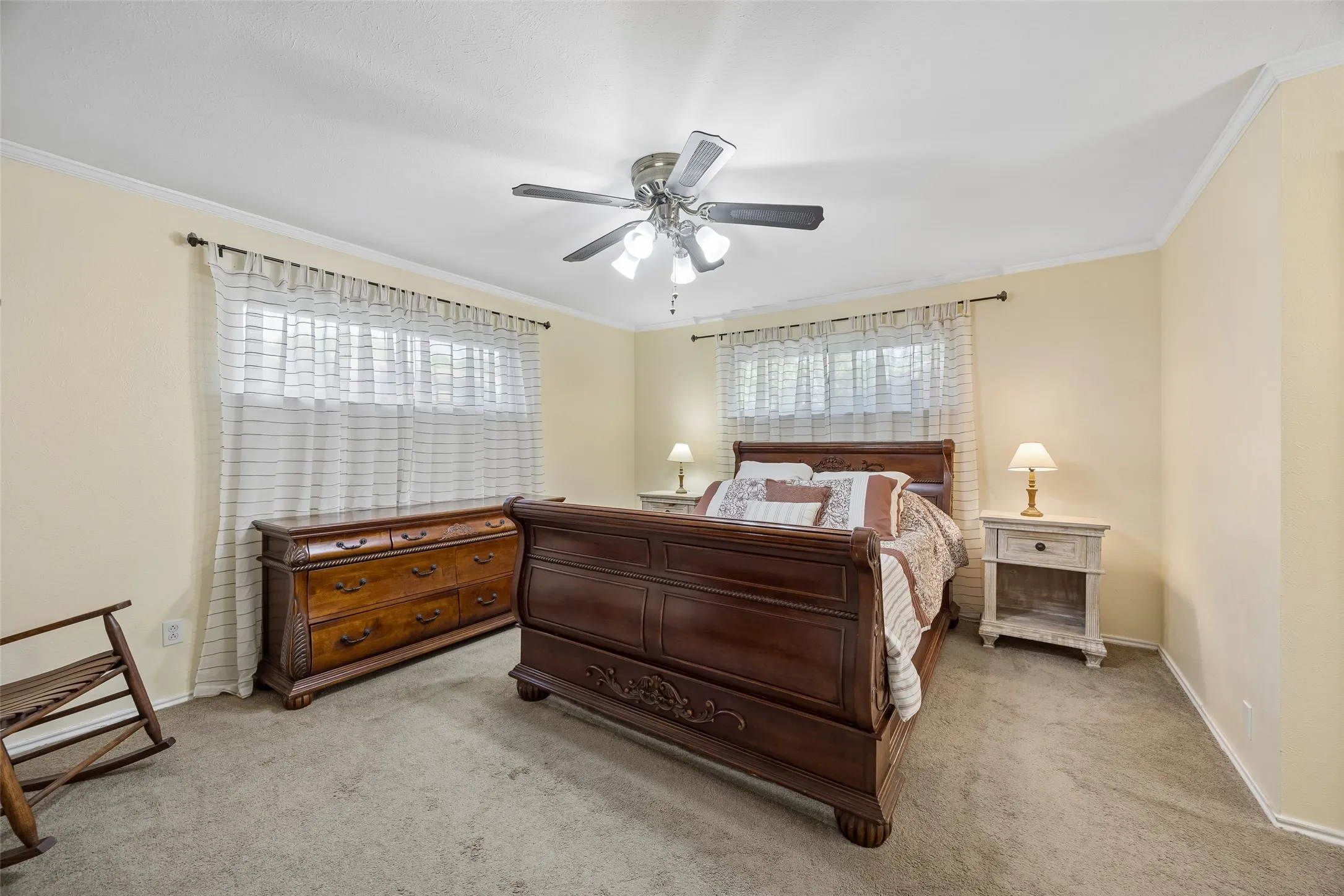 Primary bedroom with large walk in closet