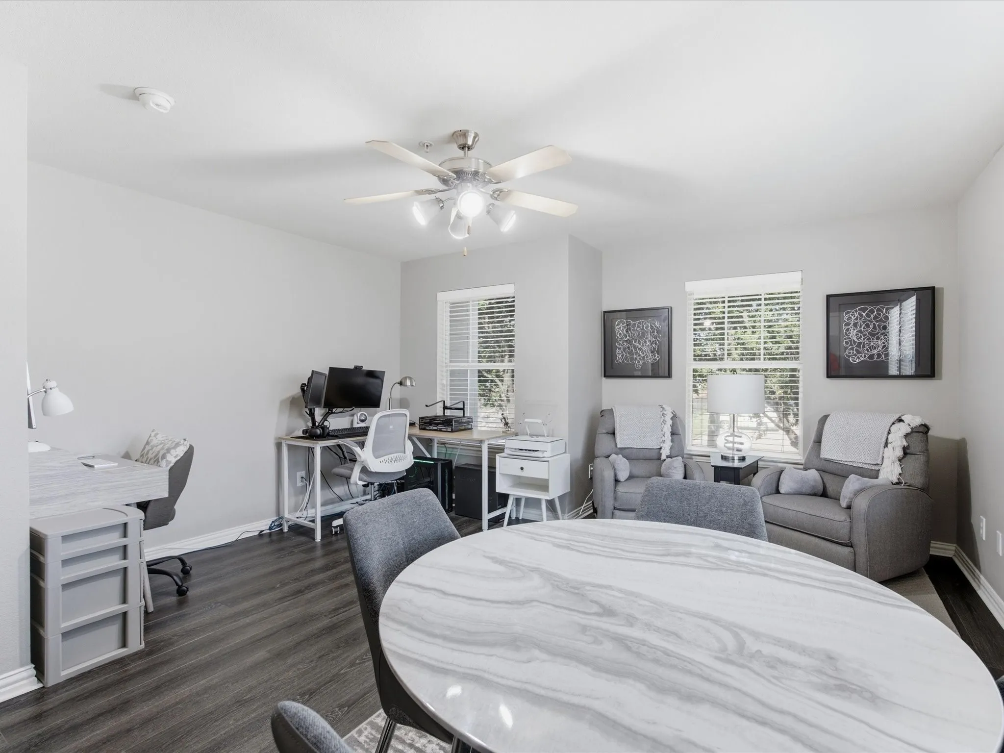 Large Bedroom with wood-finish