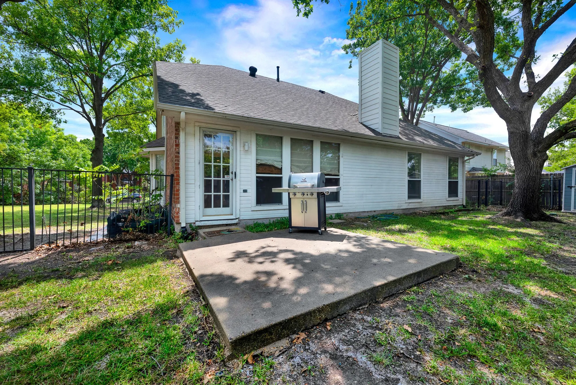 Concrete patio with direct home access