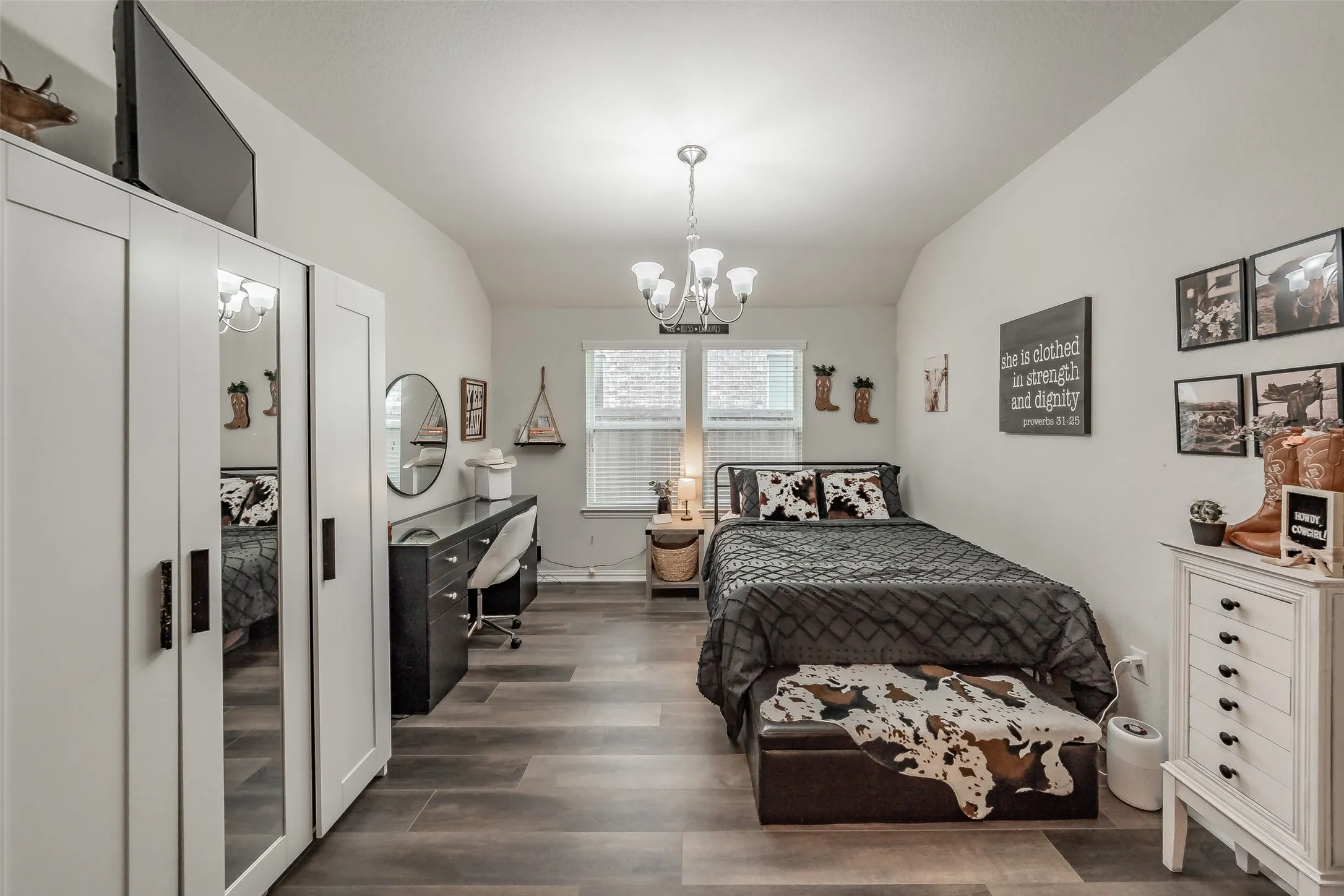 Custom built barn doors opens to a formal dinning room, flex space, playroom-options are endless! Currently being used a 4th bedroom.