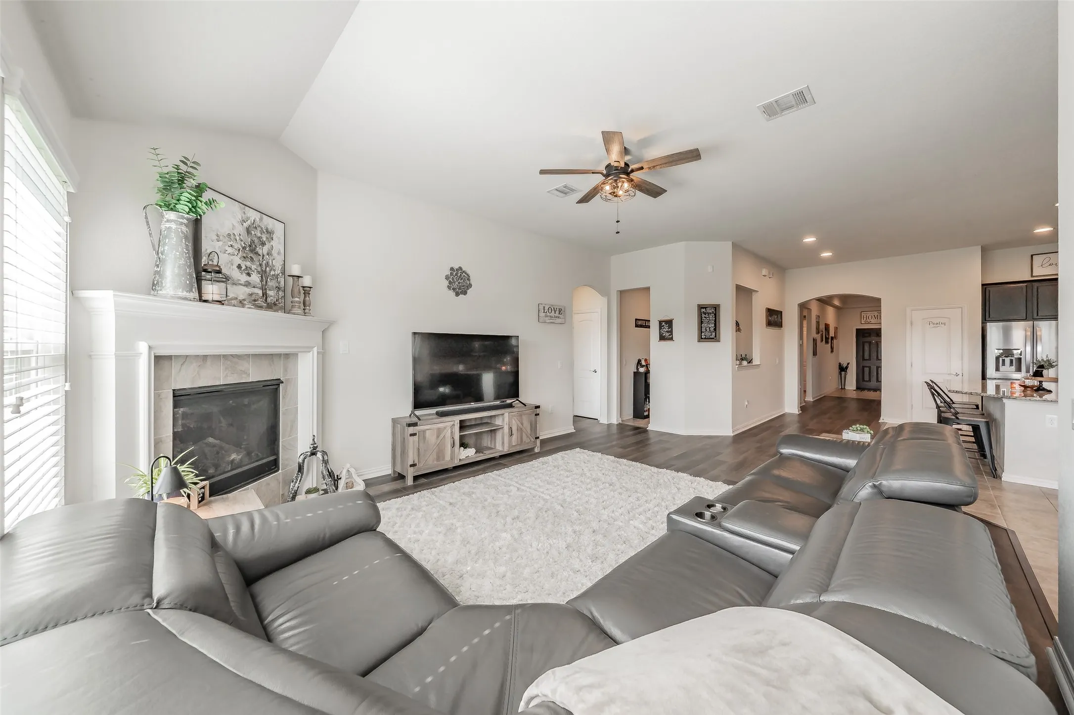 Another view of living room and flooplan