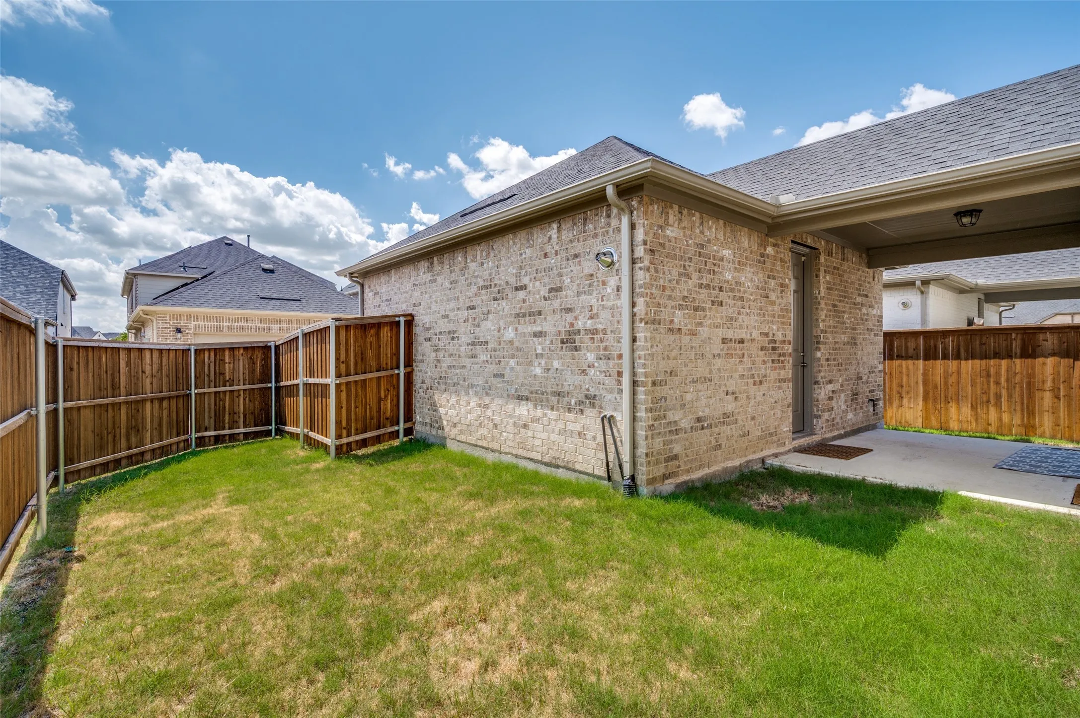 Two-car garage with breezeway