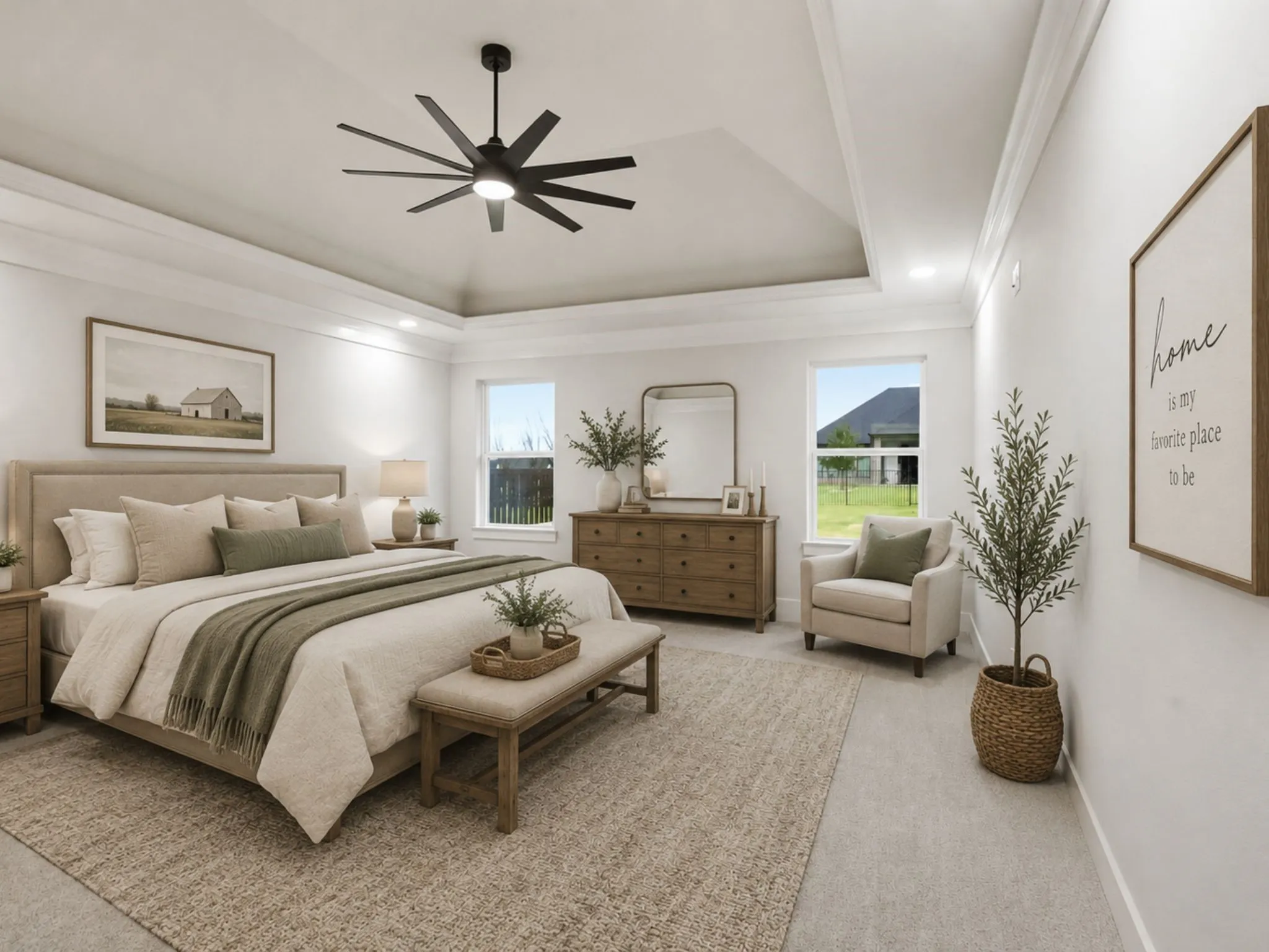 Virtually Staged Primary Bedroom