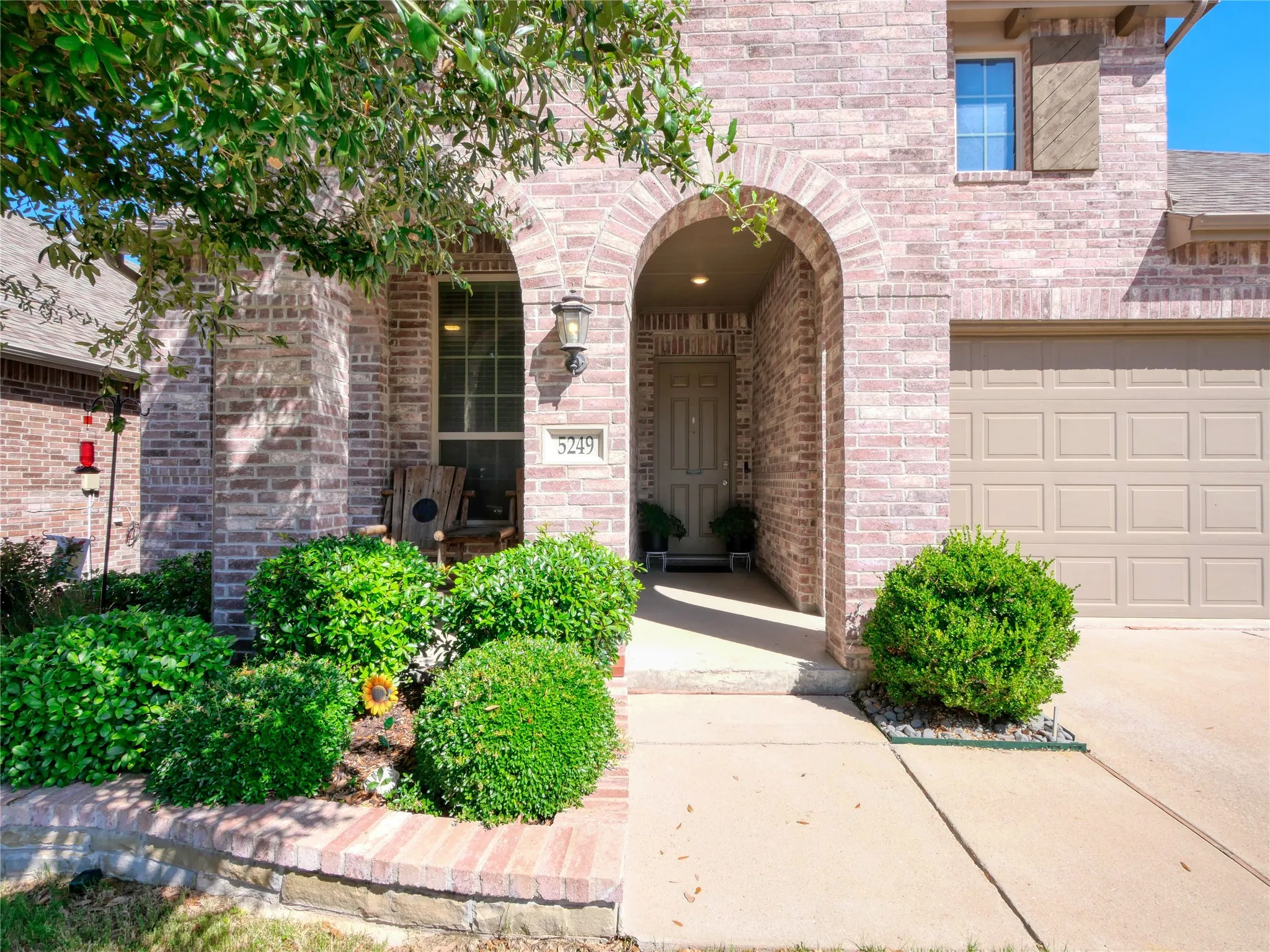 Brick facade with arched entryway