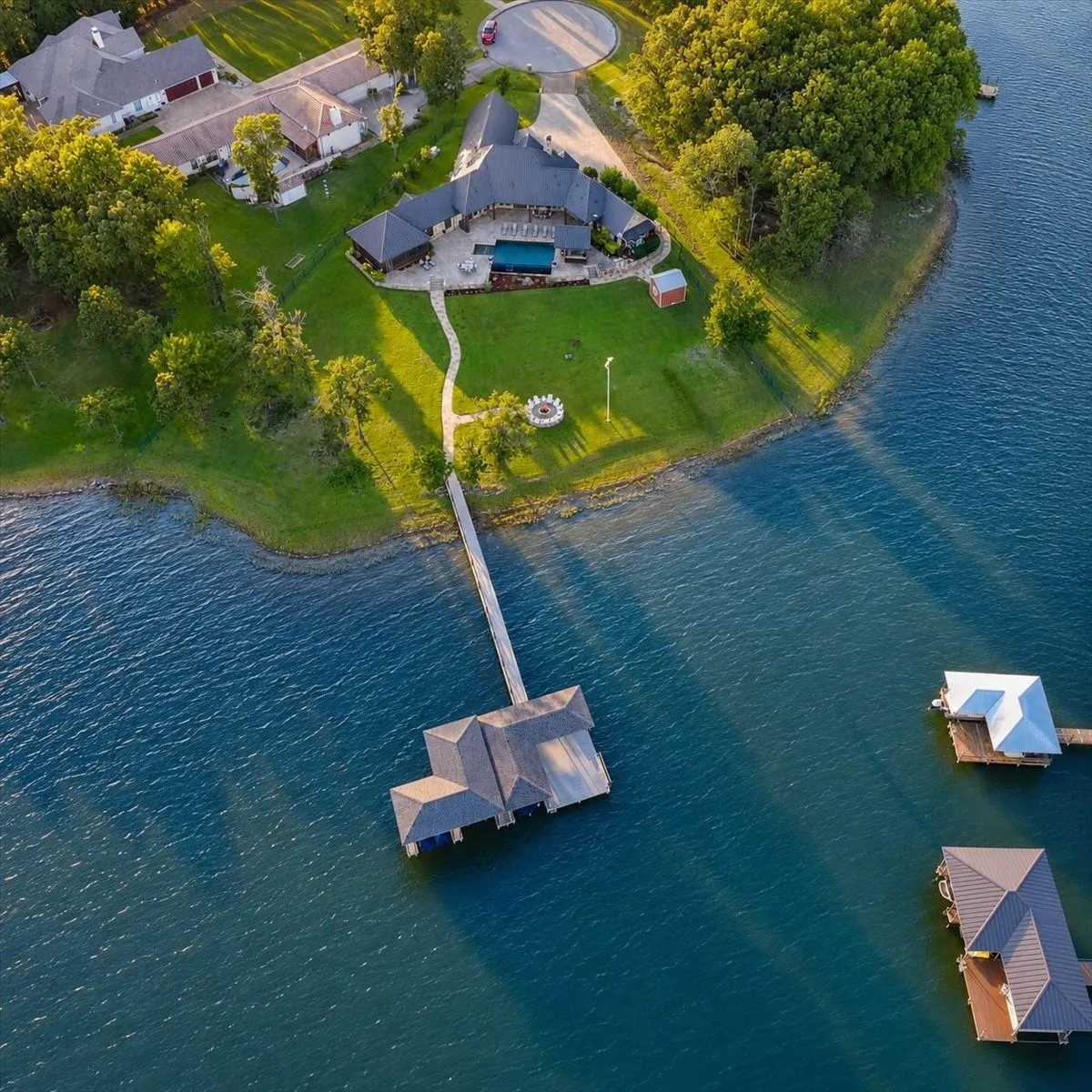 Approximately 286' of waterfrontage and a large boat dock