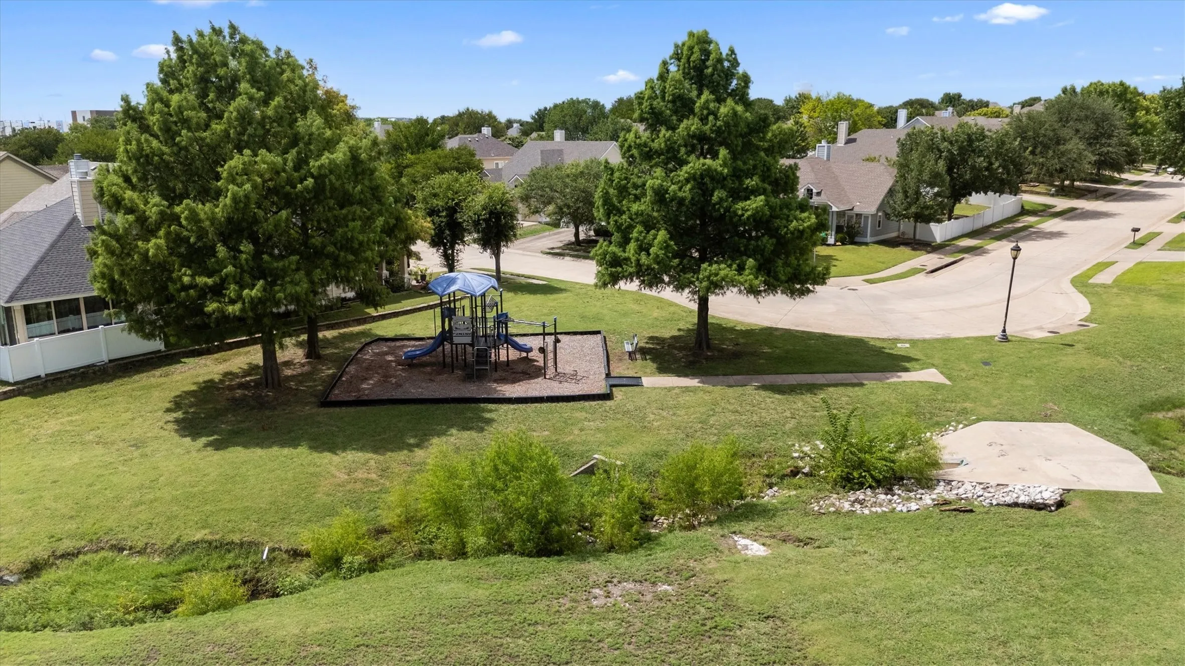 Community playground just a few homes down the street