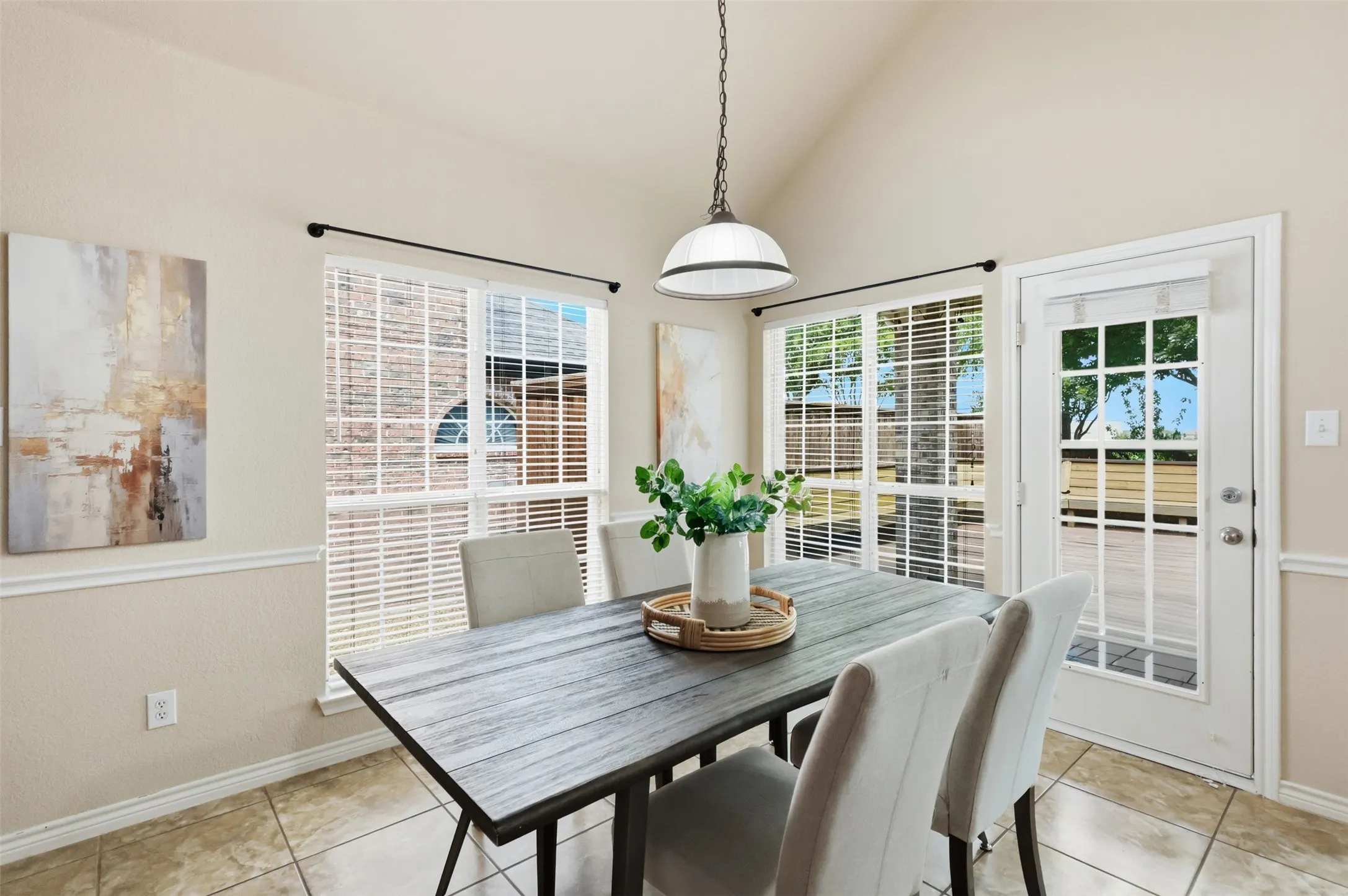 Breakfast Area off of Kitchen is perfect for early morning breakfast.