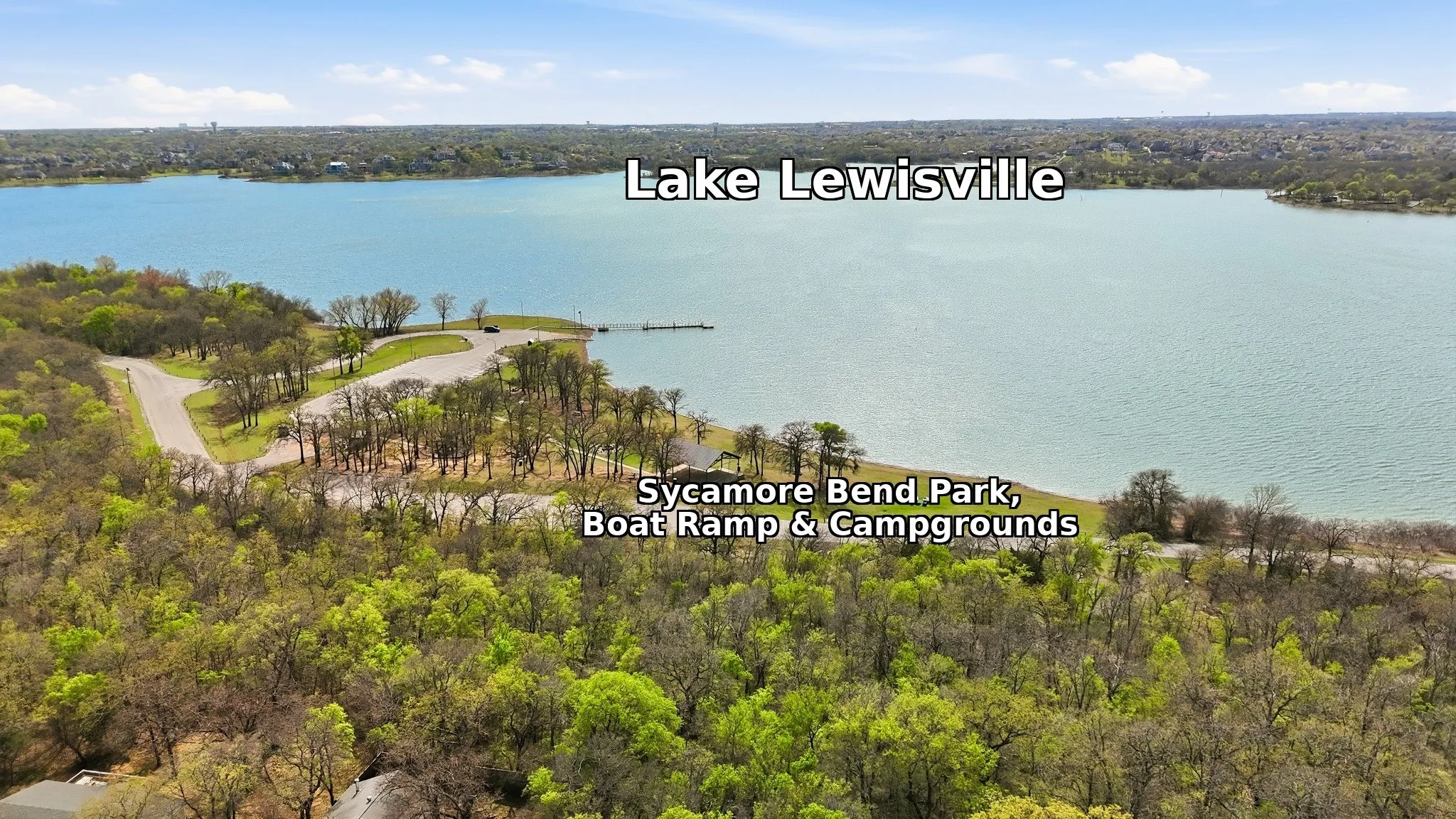 Few mins away free access to Lake Lewisville, Sycamore Bend Park, boat ramp, and campgrounds
