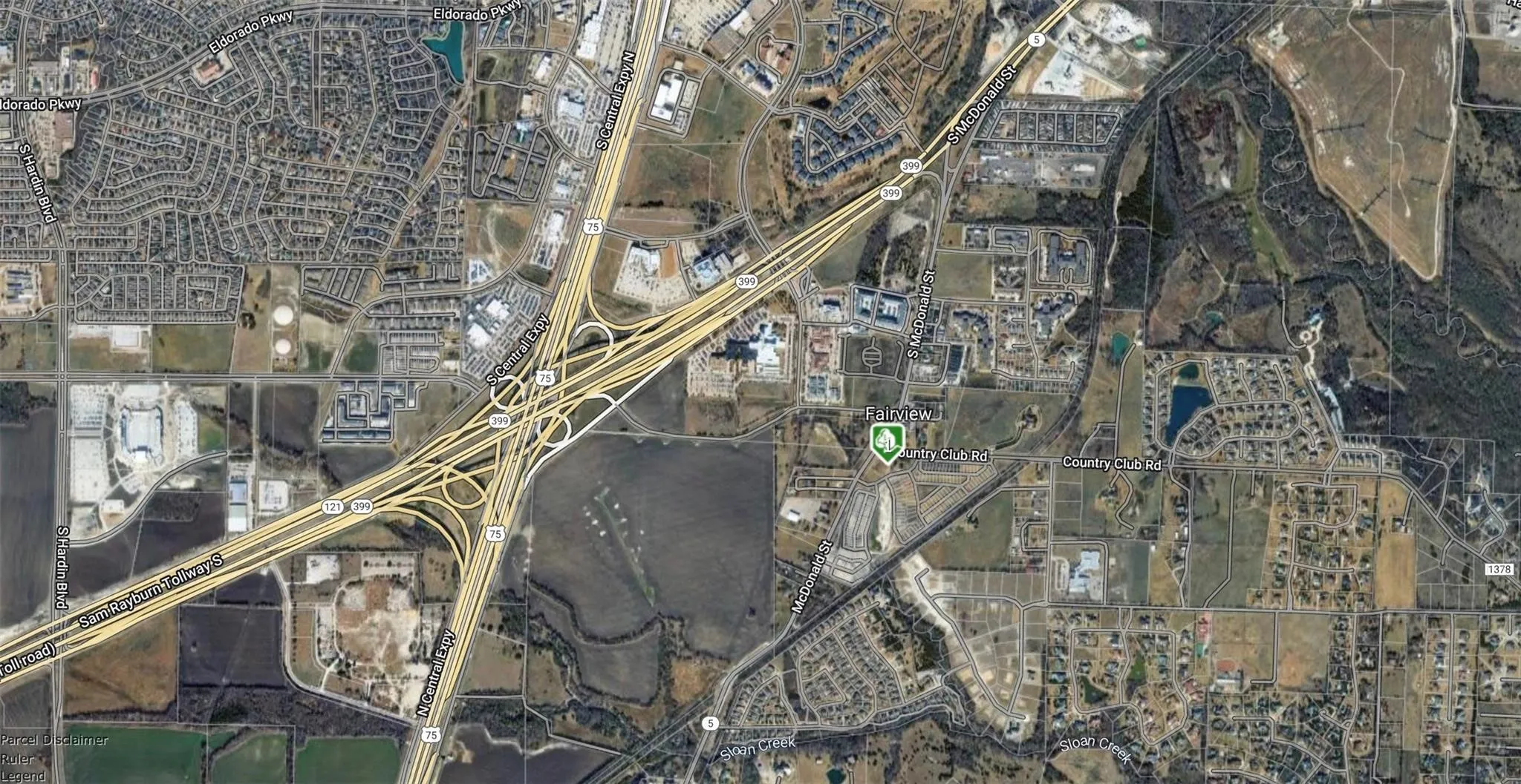 Aerial Map. Depicting an overview of the property and its surrounding infrastructure