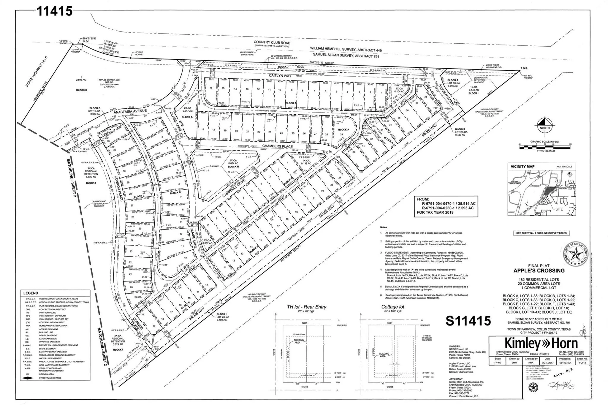 Final Plat. Presenting the subdivision layout, lot configurations, and property boundaries