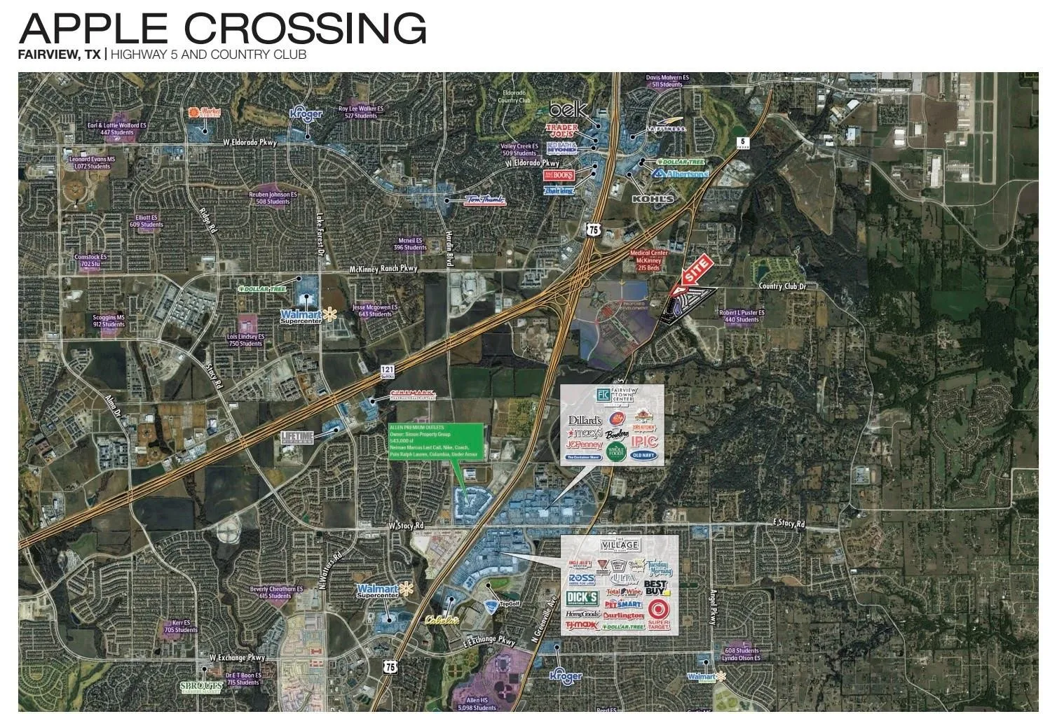 Site Plan. Illustrating the property's location and surrounding commercial establishments