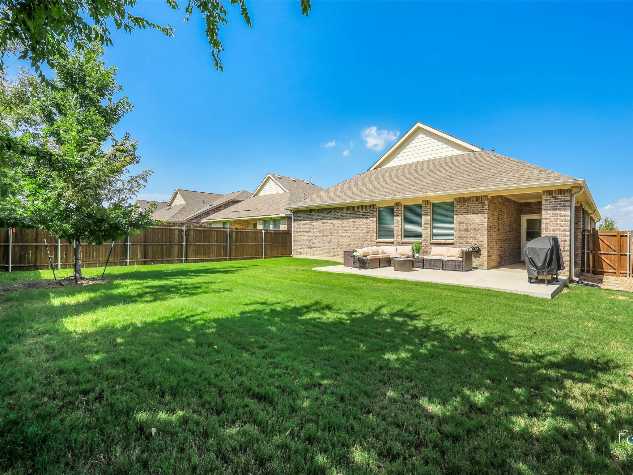 The extended patio offers space to relax