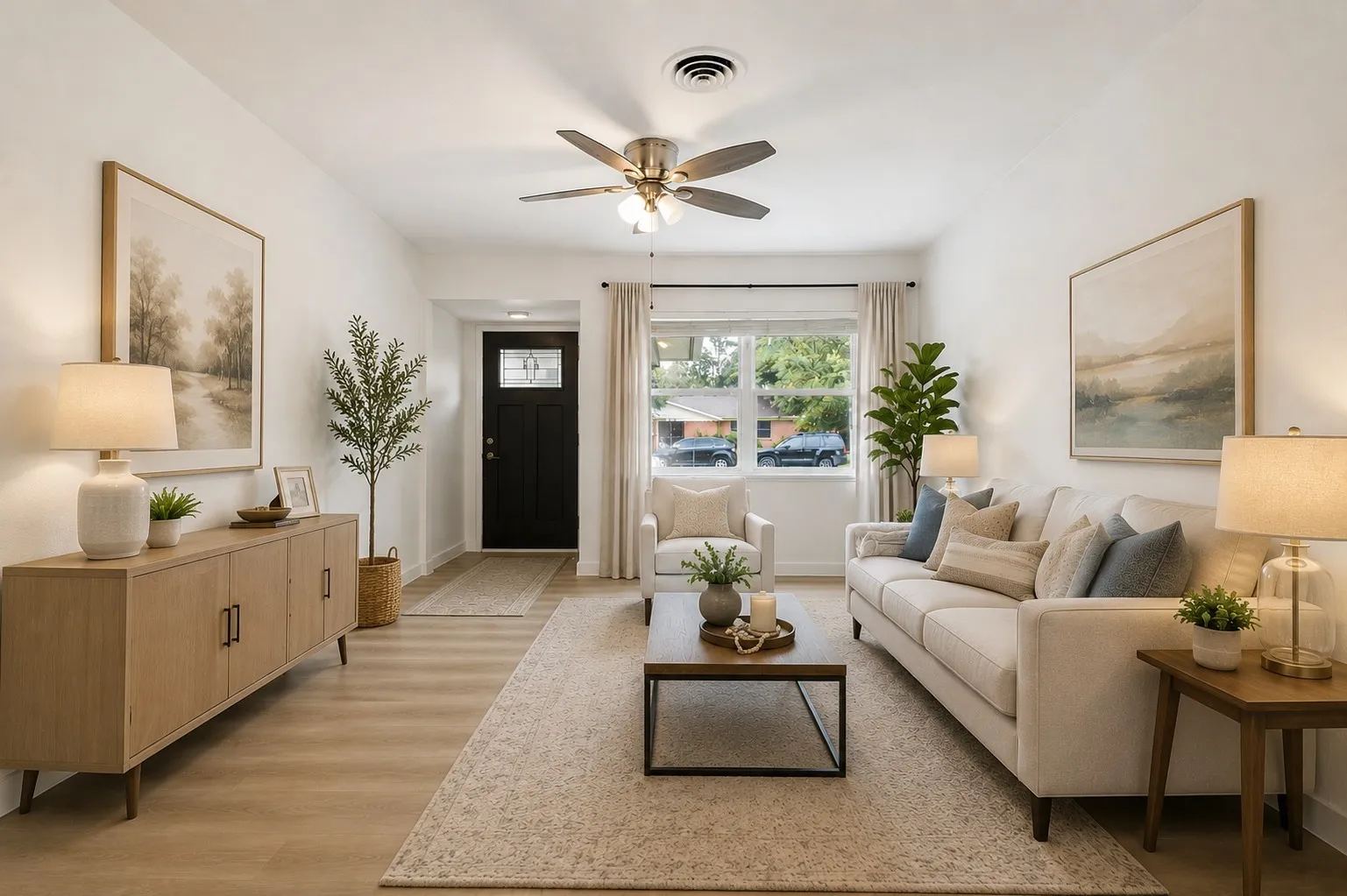 Staged photo living room