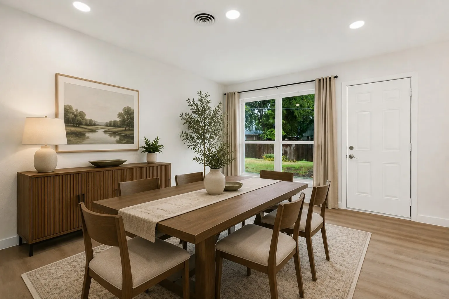 Dining area staged photo