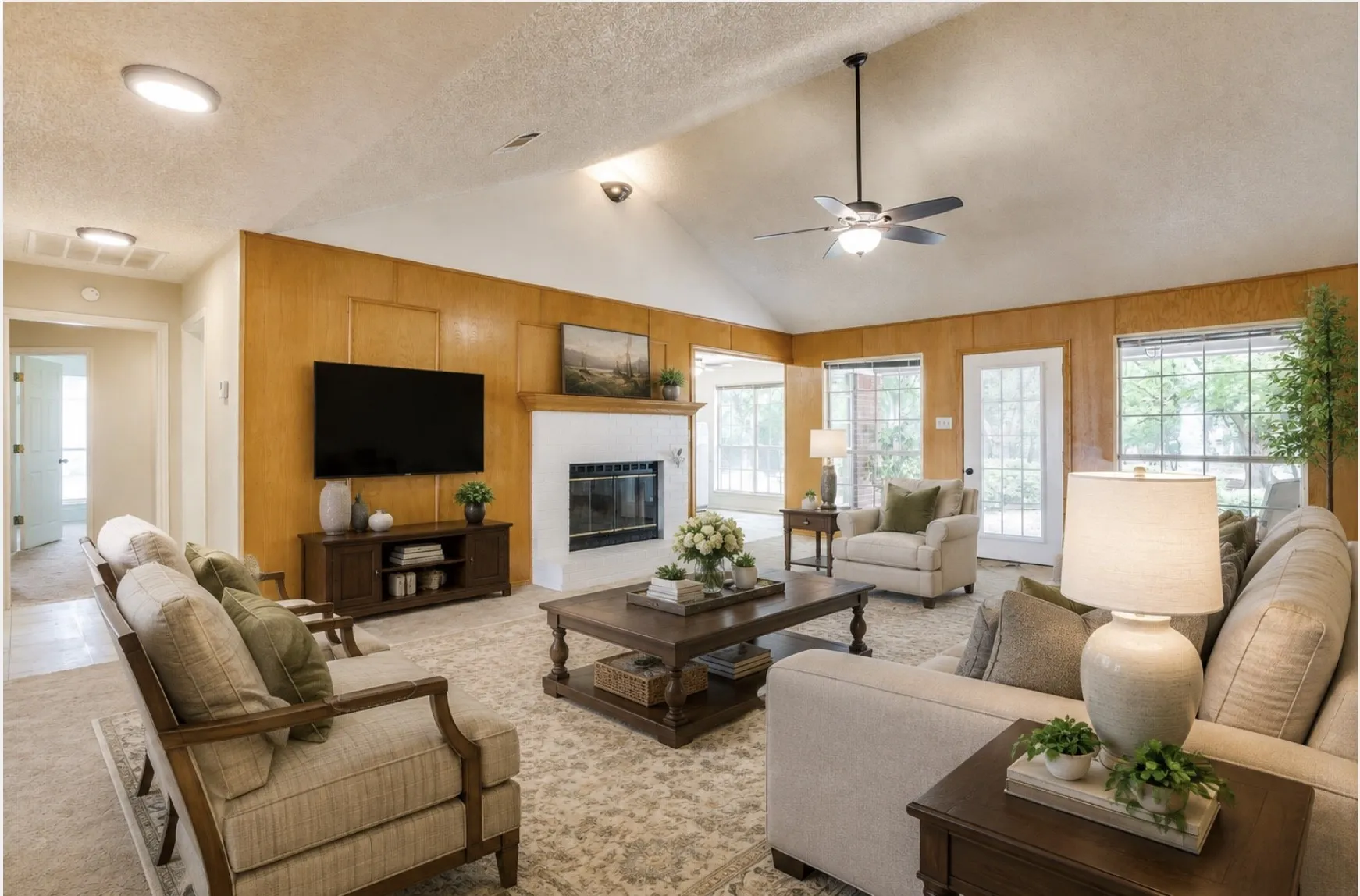 Virtually staged living room
