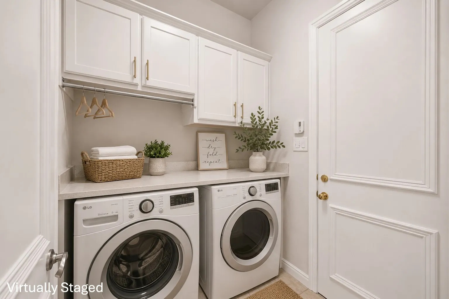 Laundry access from first floor living room and garage