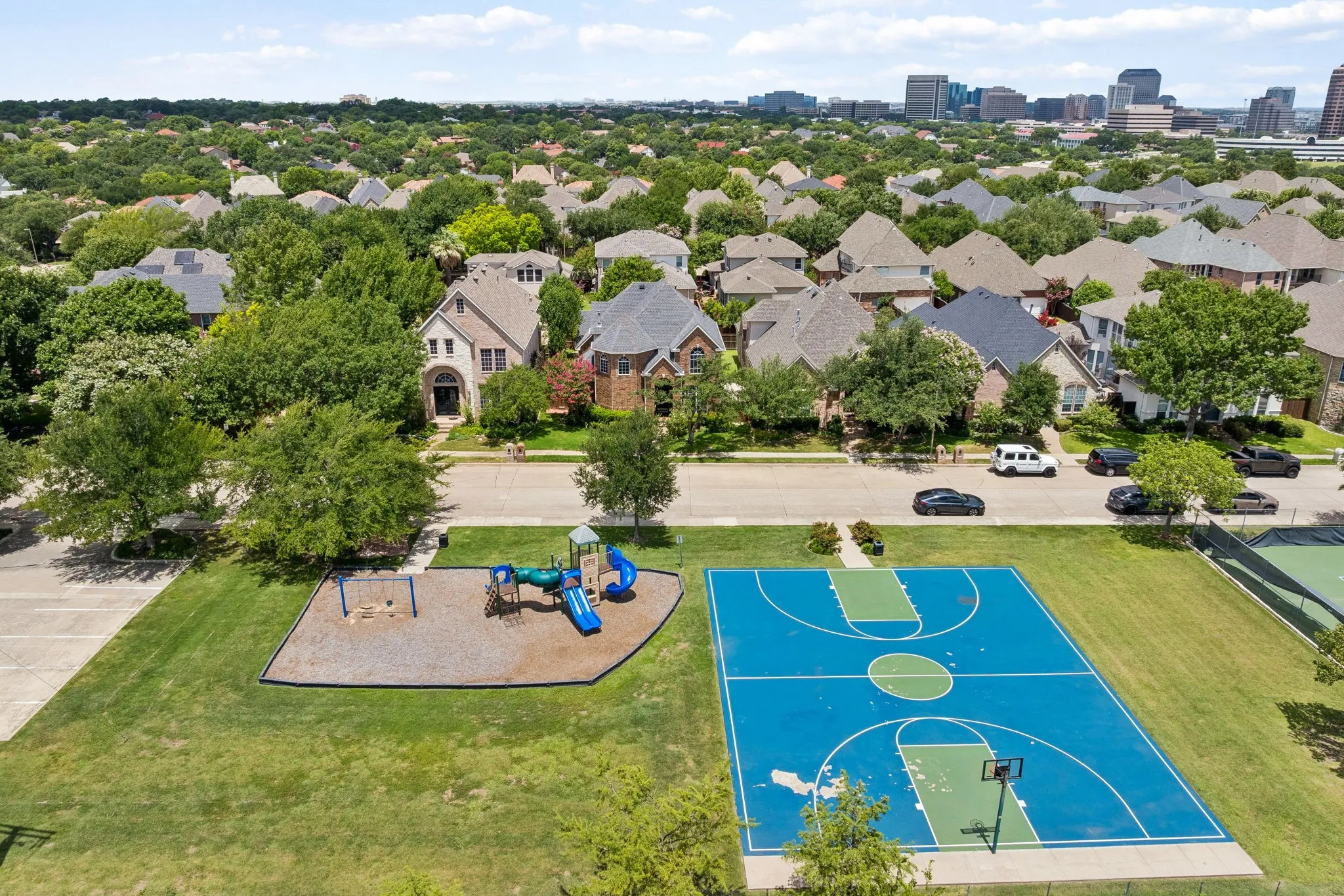 Directly across the street for easy access to play!