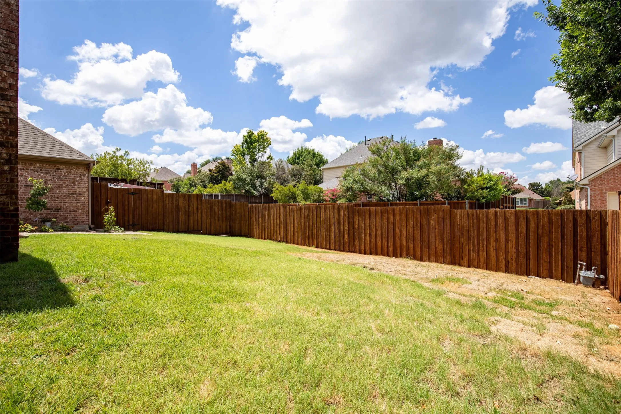 Spacious backyard.