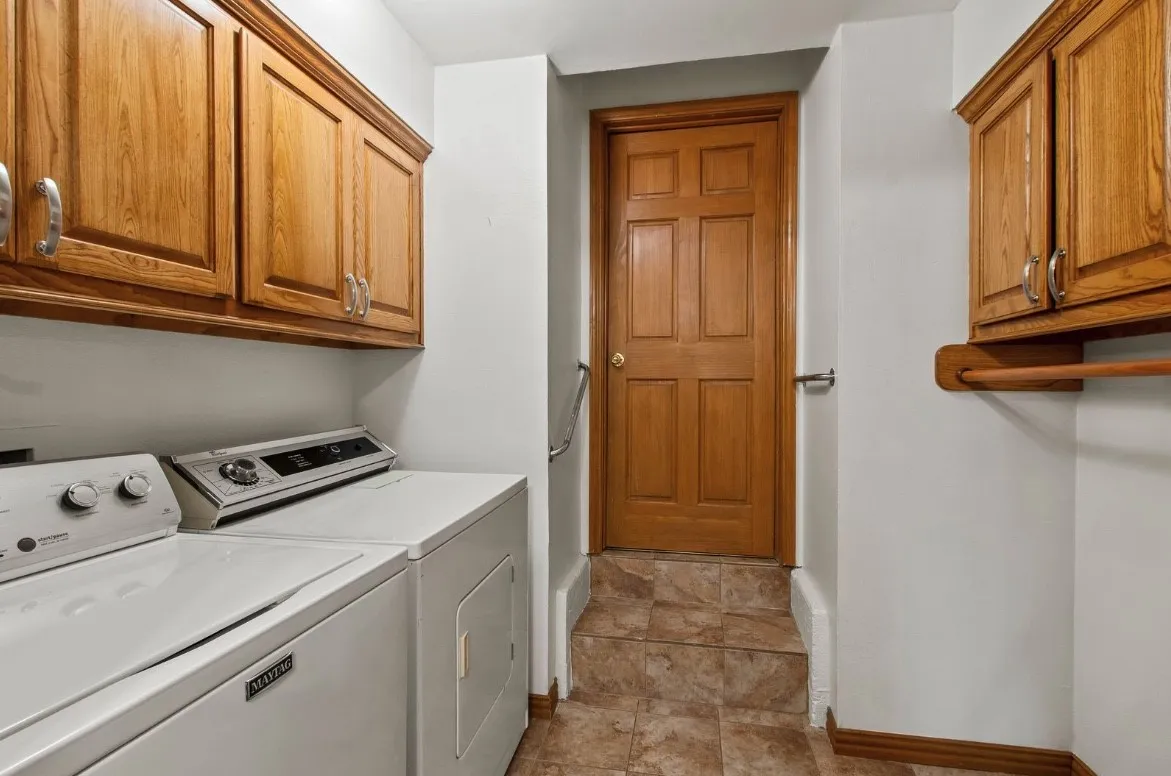 Laundry room leads into garage