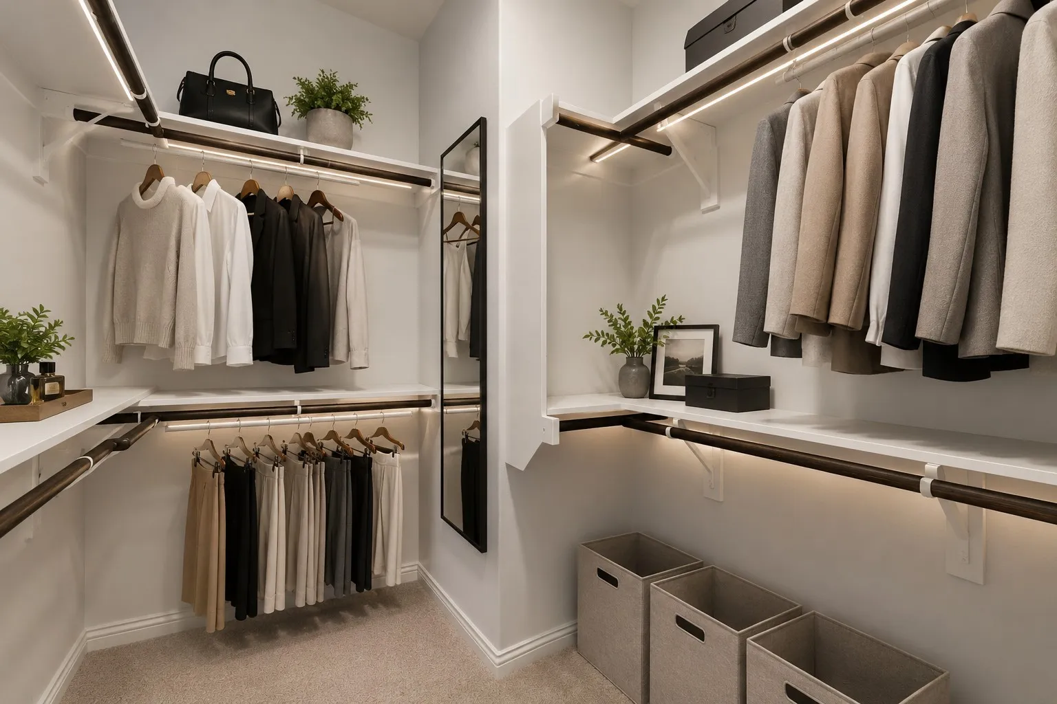 Virtual staged Closet Primary