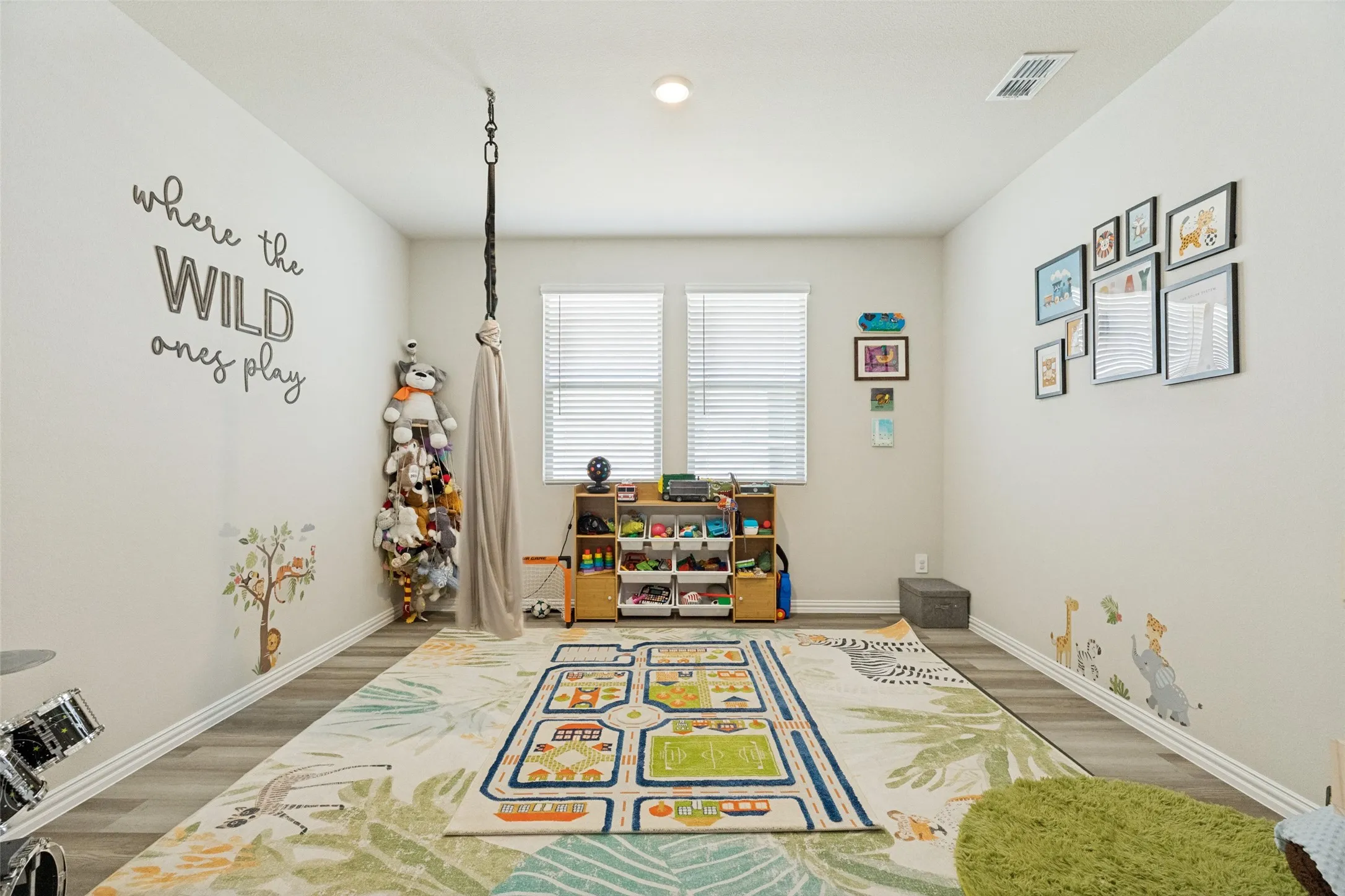 Flex space perfect for office, playroom or workout area