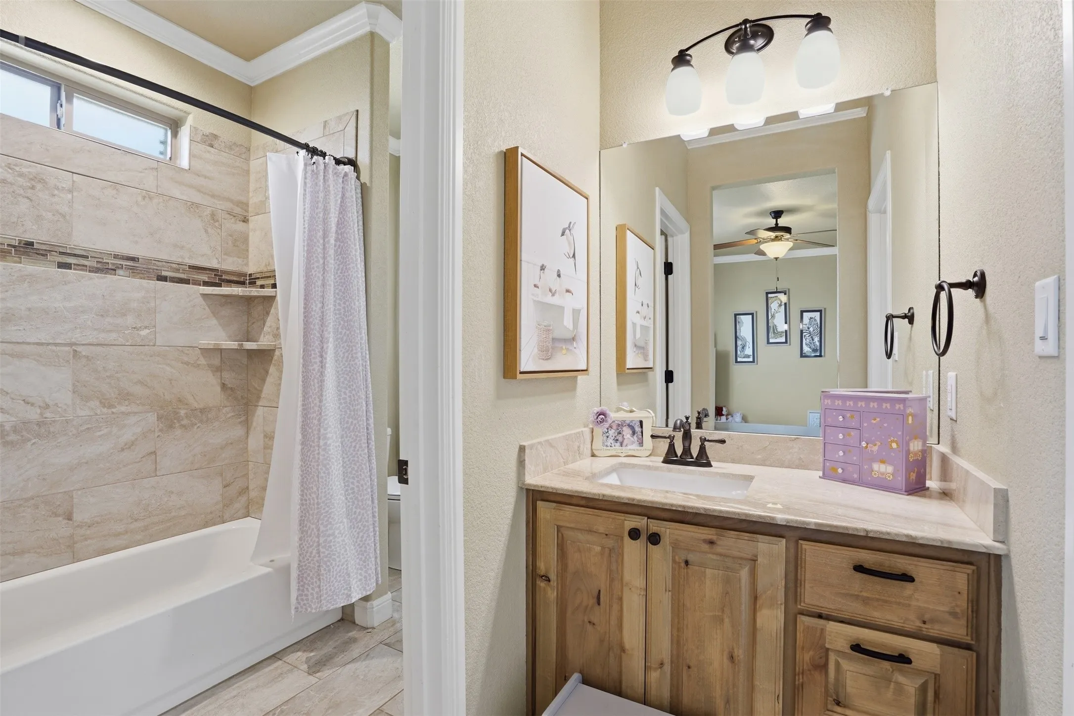 Bedrooms 2 and 3 have a shared full bath.