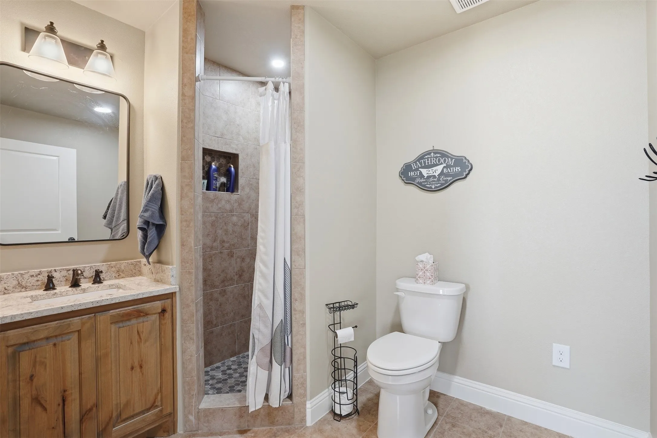 great bath with shower in accessory dwelling unit.