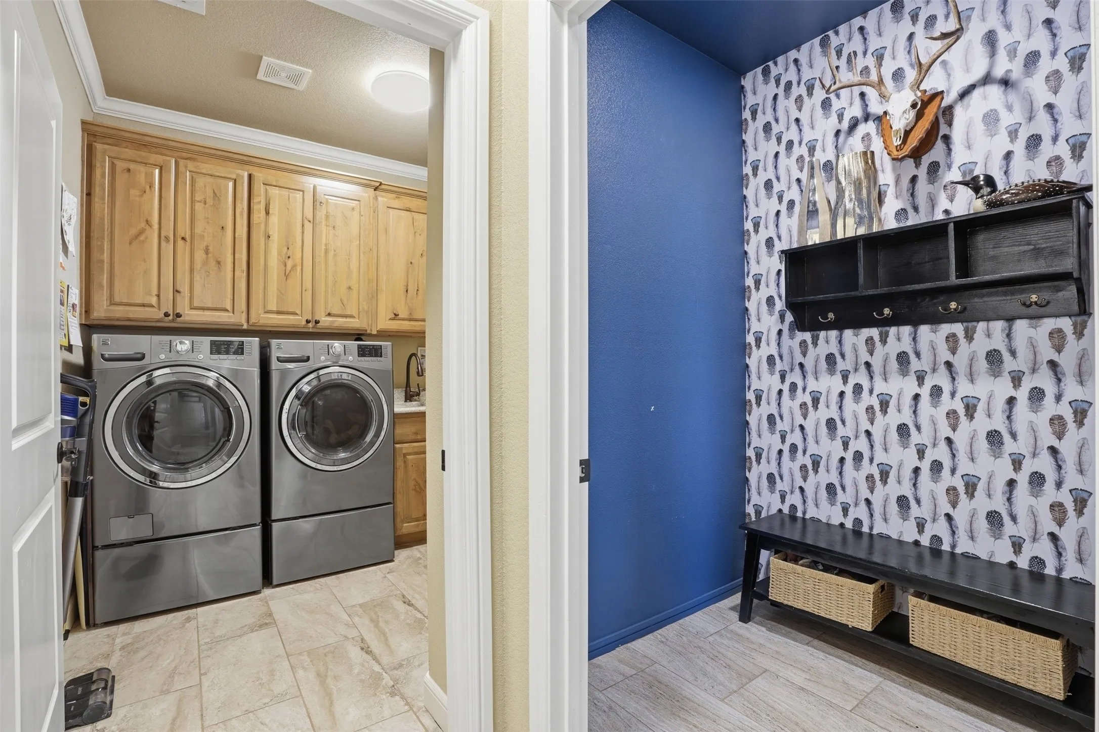 Mudroom and laundry for keeping everything organized.