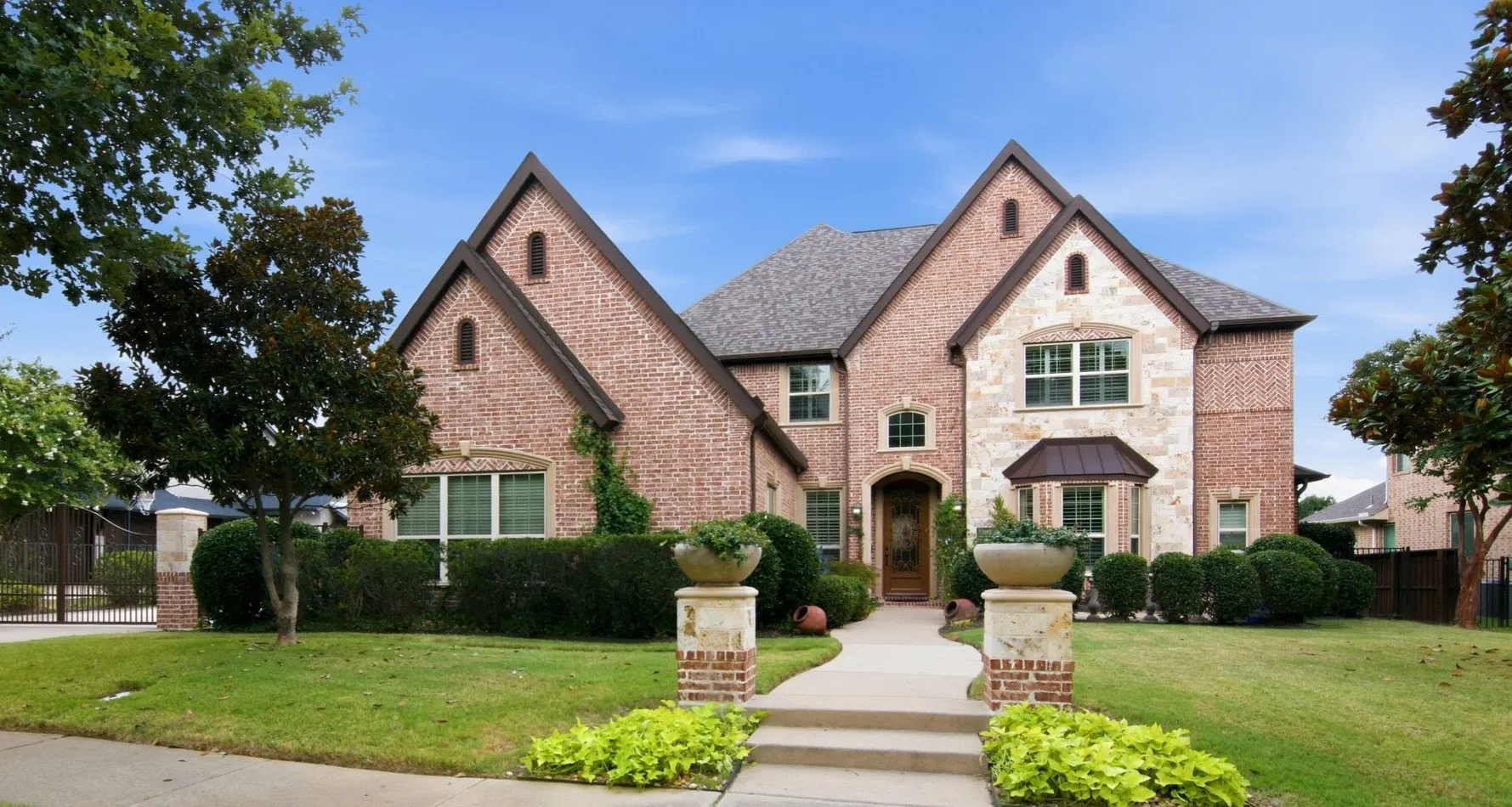 Beautiful brick and stone elevation.