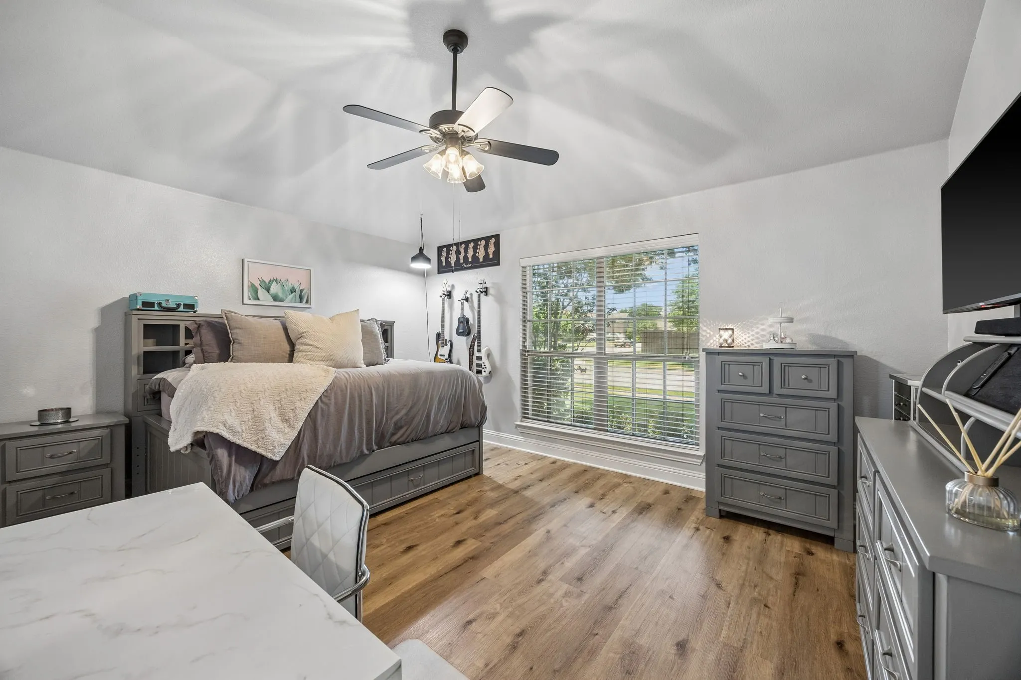 This oversized secondary bedroom is one of two secondary bedrooms.