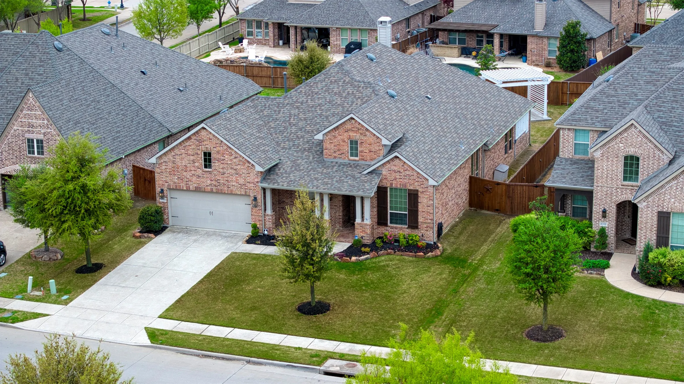 Aerial view of front of home.