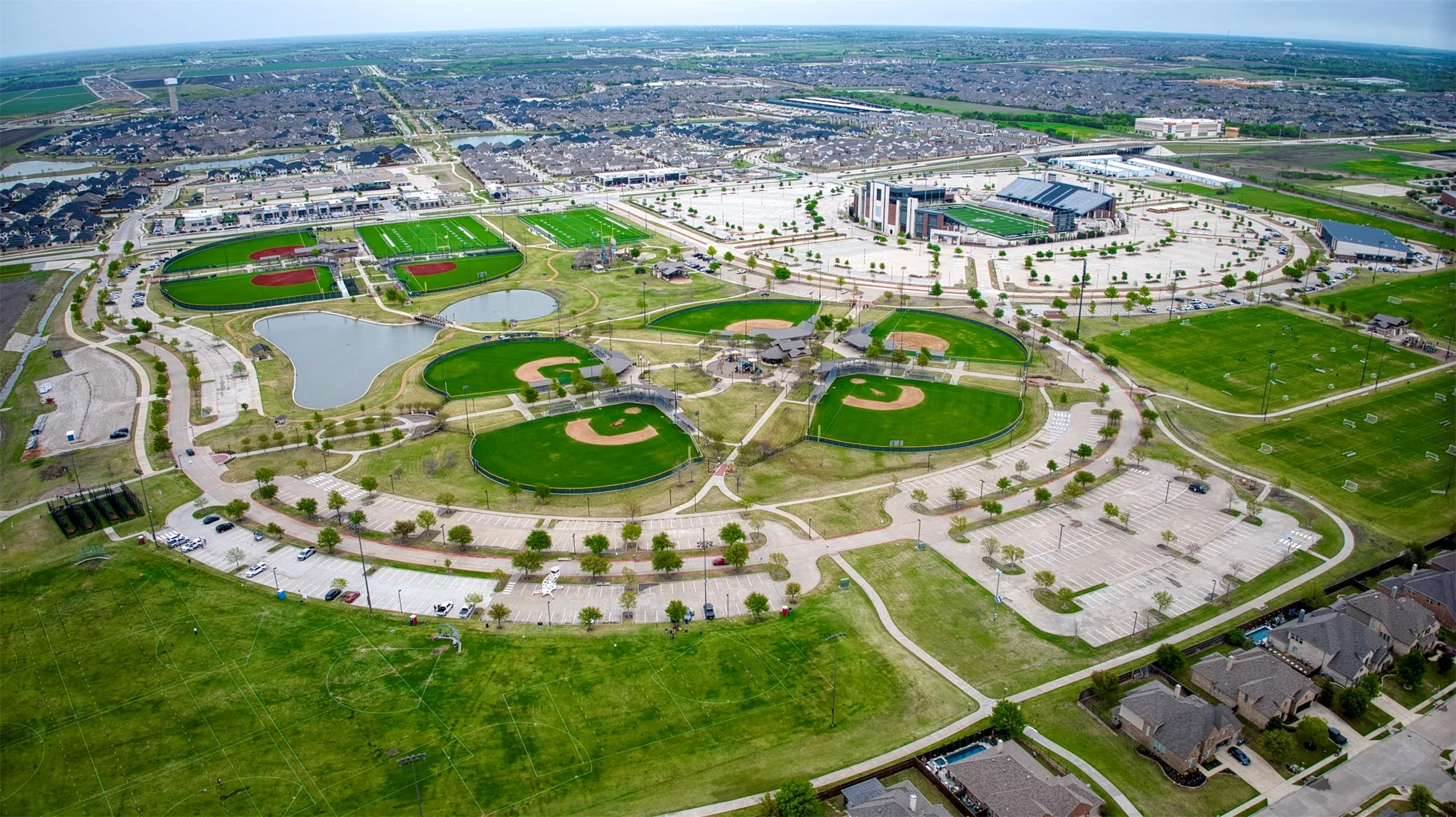 Aerial view of frontier park.