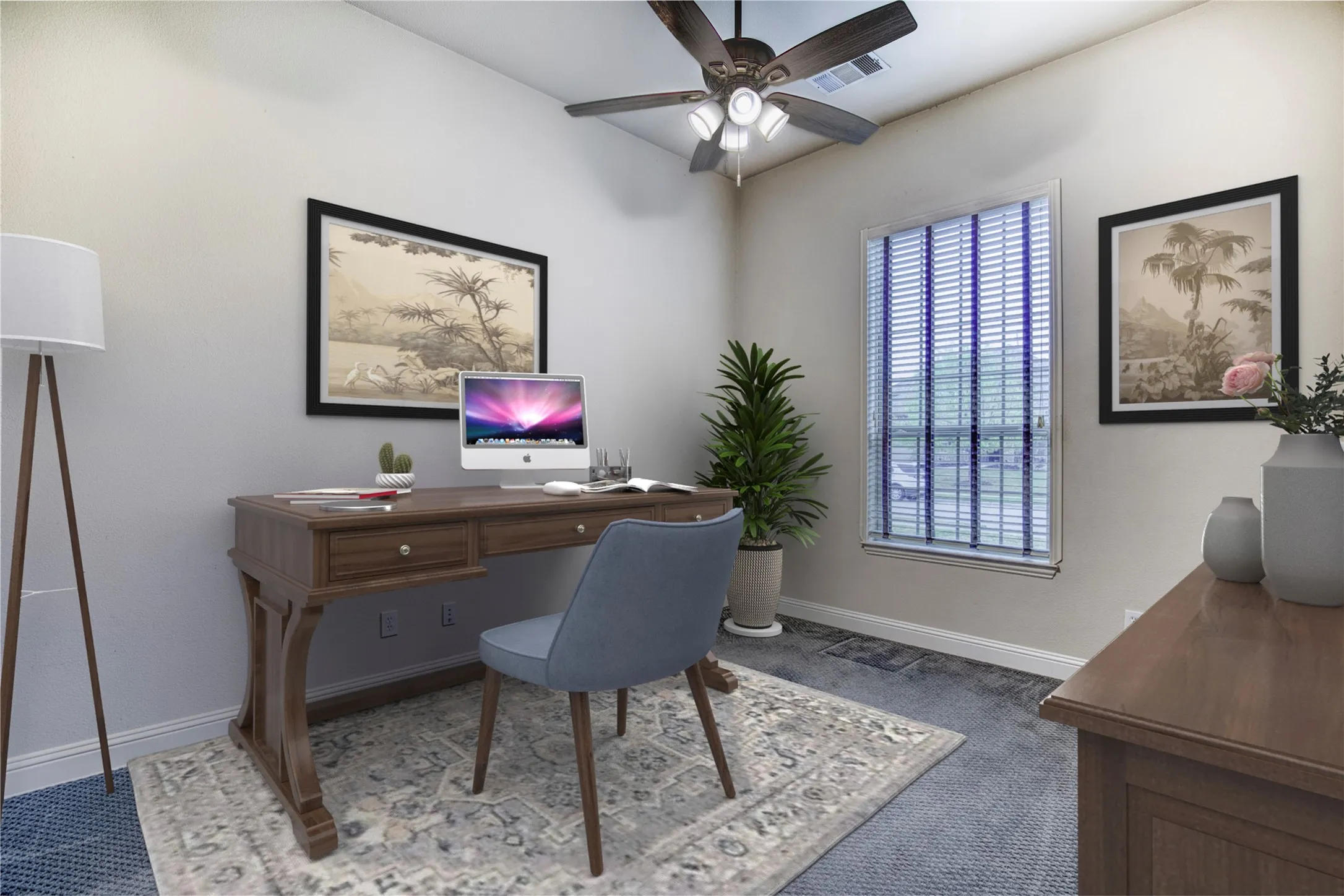 Dedicated office overlooking the front of the home.