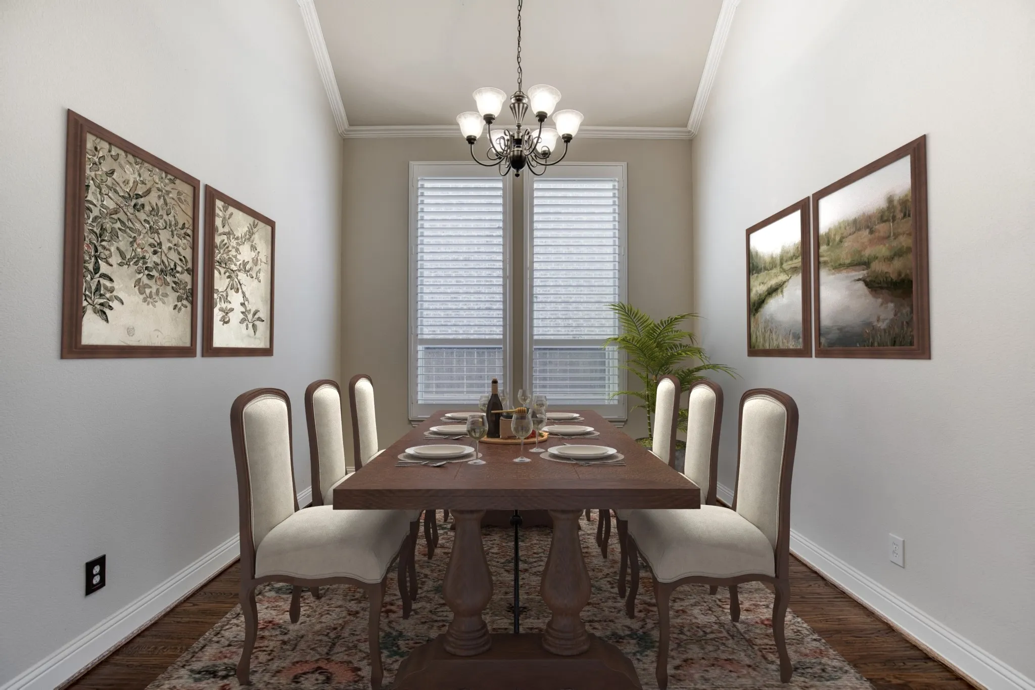 Dining room with natural light.