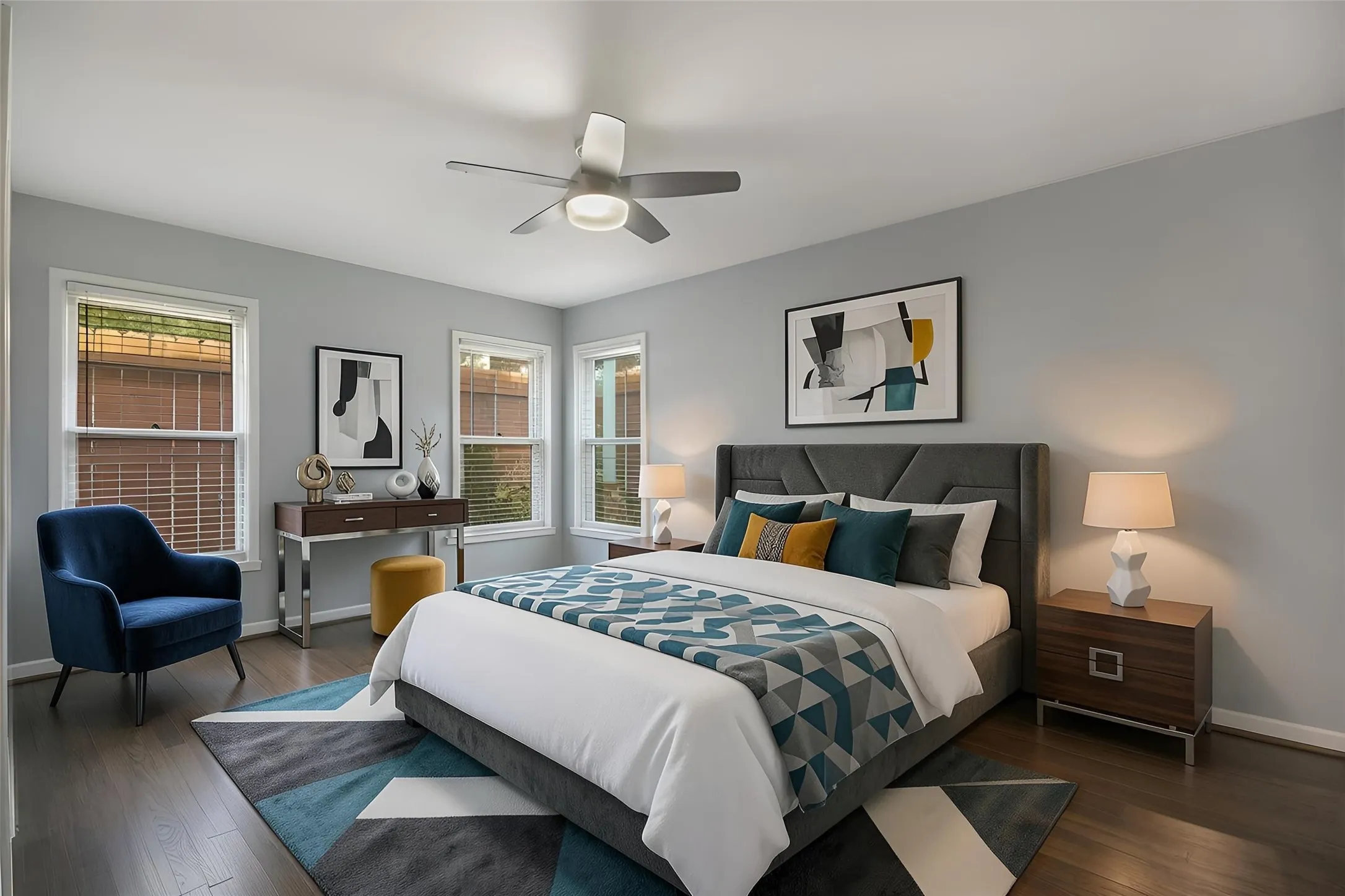 Virtually Staged Primary Bedroom