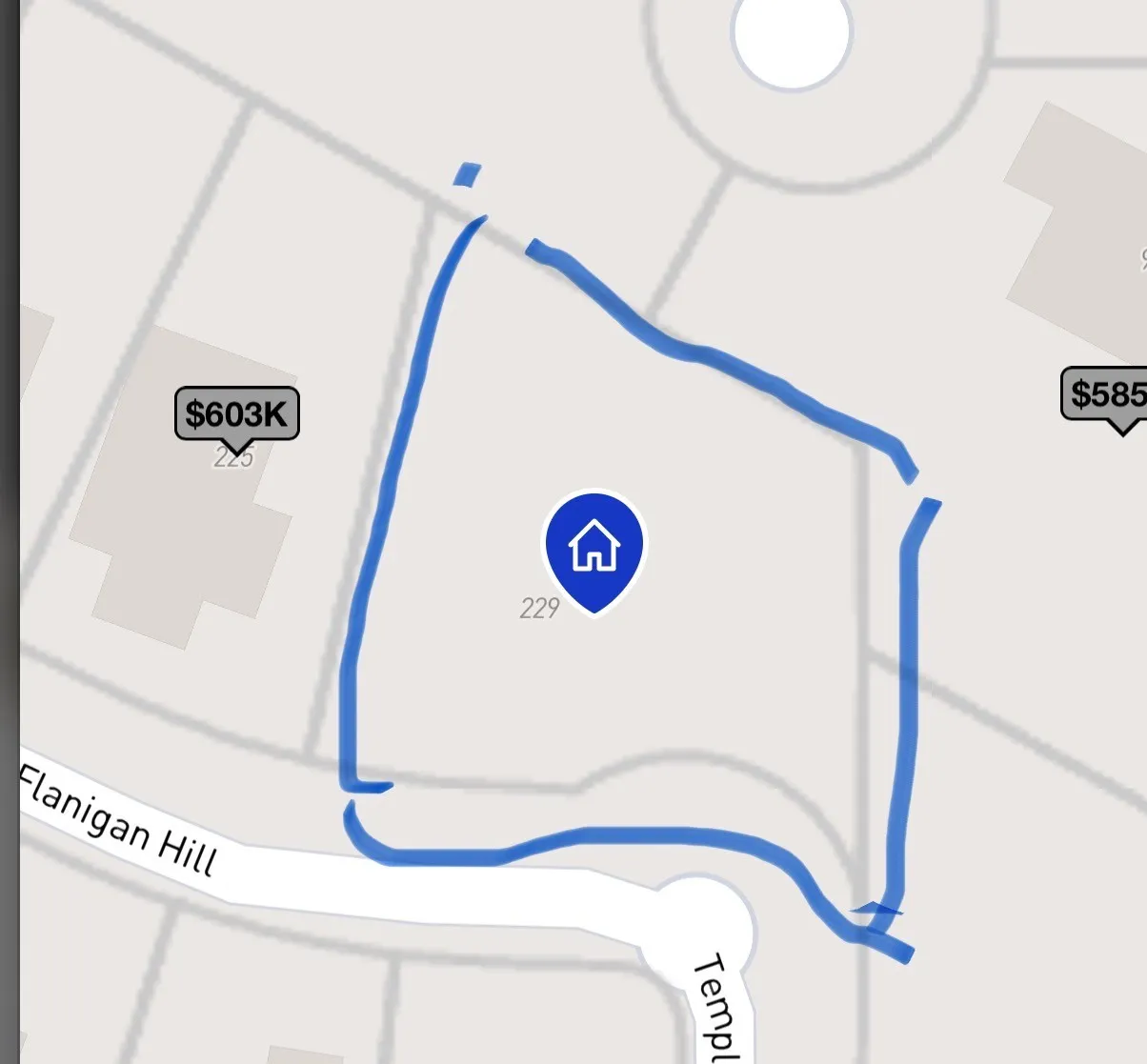 Property Boundary Map. Illustrating the property outline and surrounding street layout