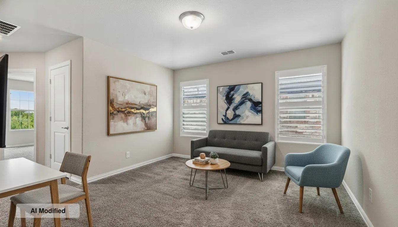 Virtually Staged.  Upstairs Game room, Office, or Media