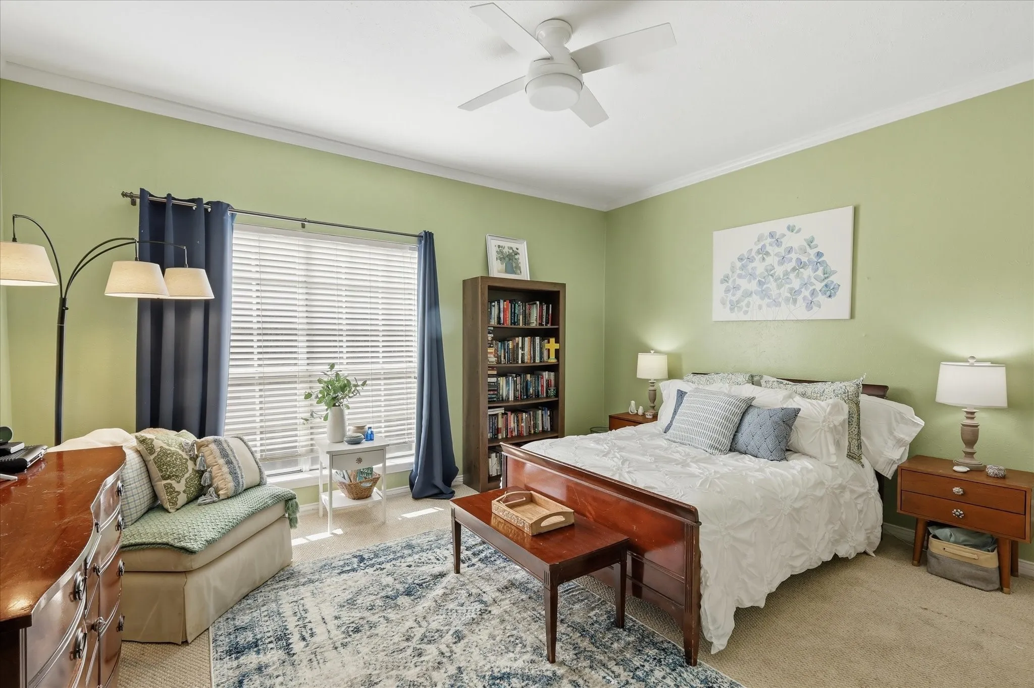 Serene colored painted bedroom