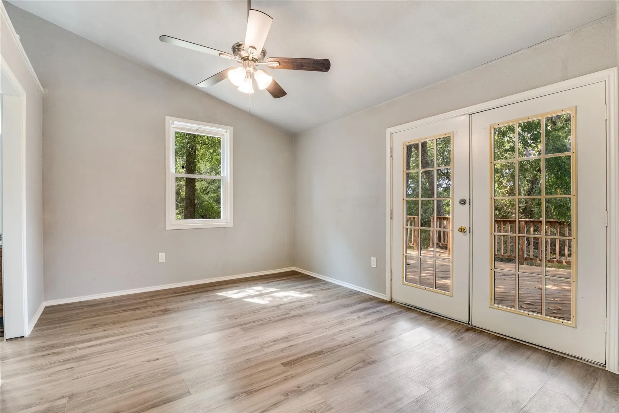 Primary Bedroom has access to Backyard Deck