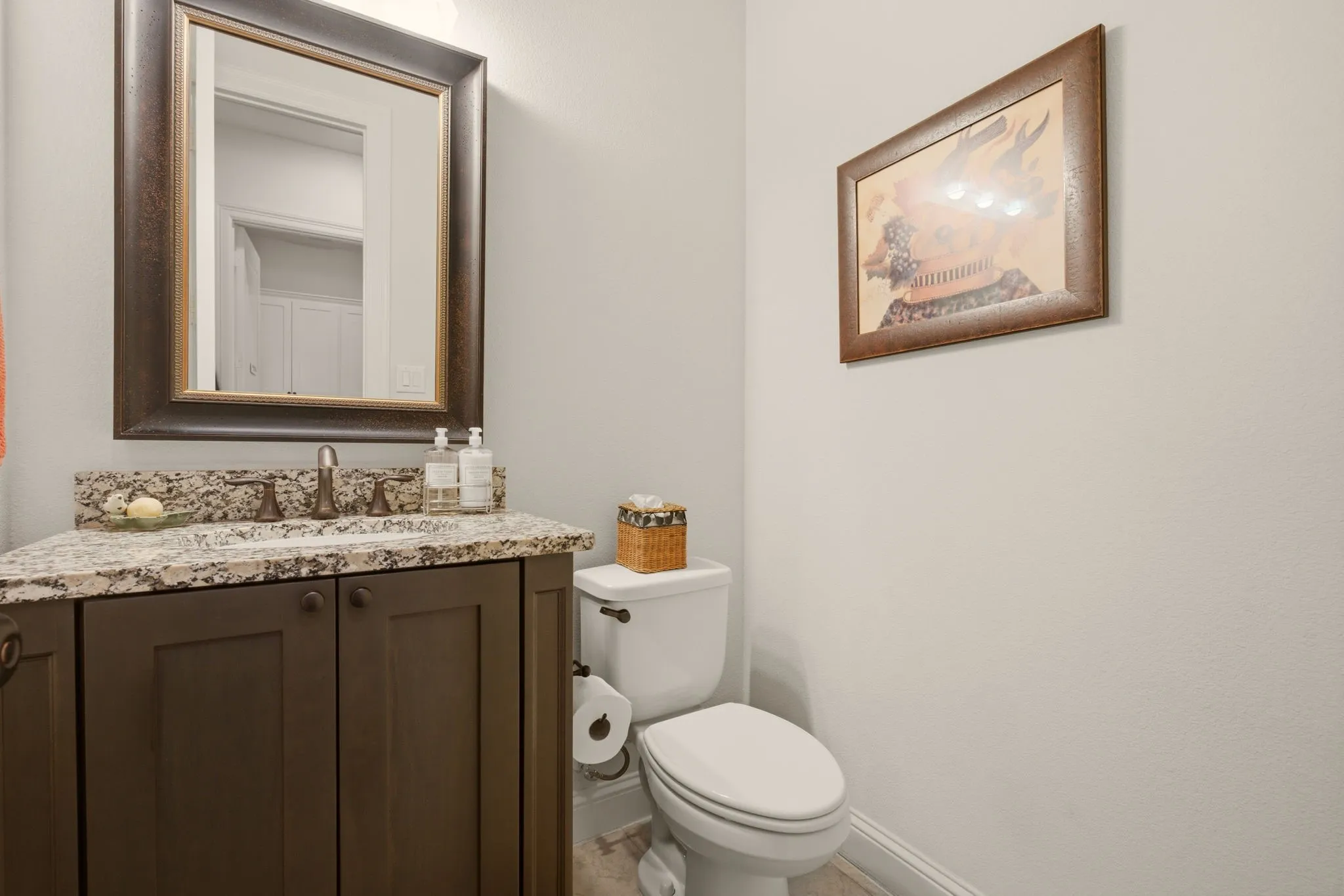 Handy powder bath on the first floor for family & guest use.