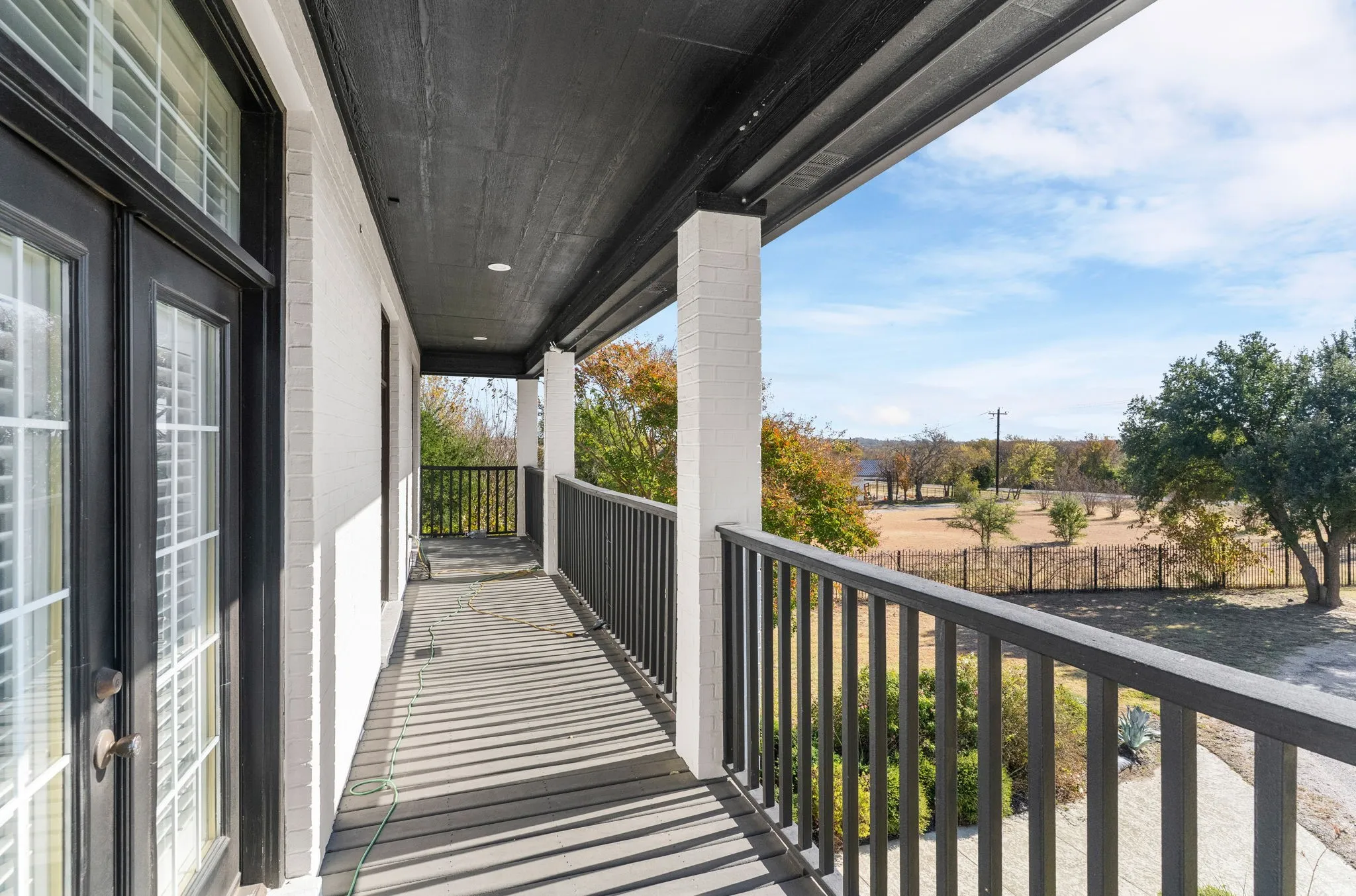 The upstairs balcony is the perfect place to relax and take in the views.