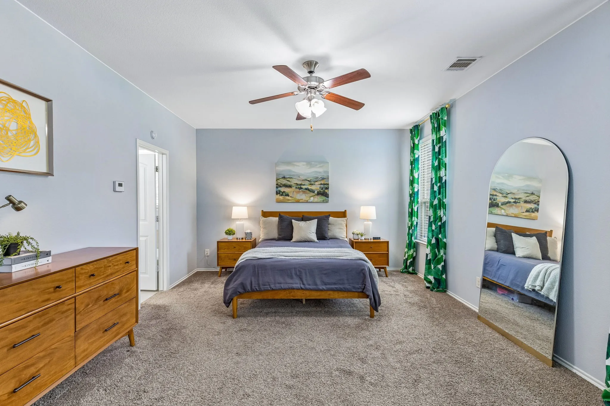 primary bedroom with complete privacy at the back of the house