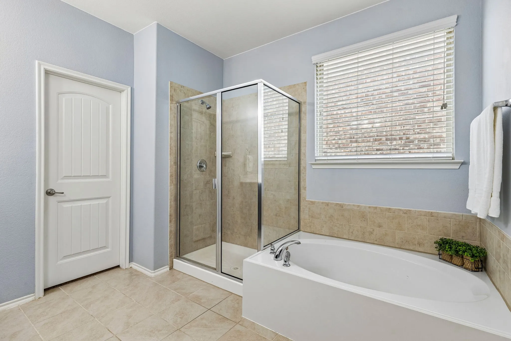 separate shower and soaking tub